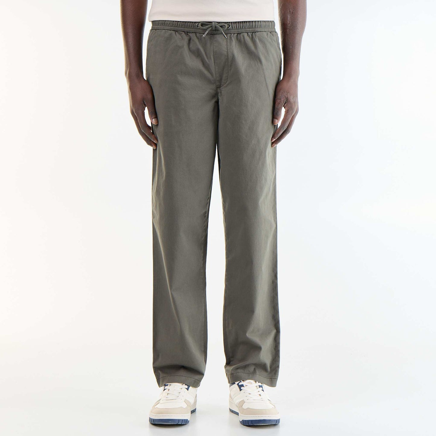 Peach-skin effect trousers KHAKI