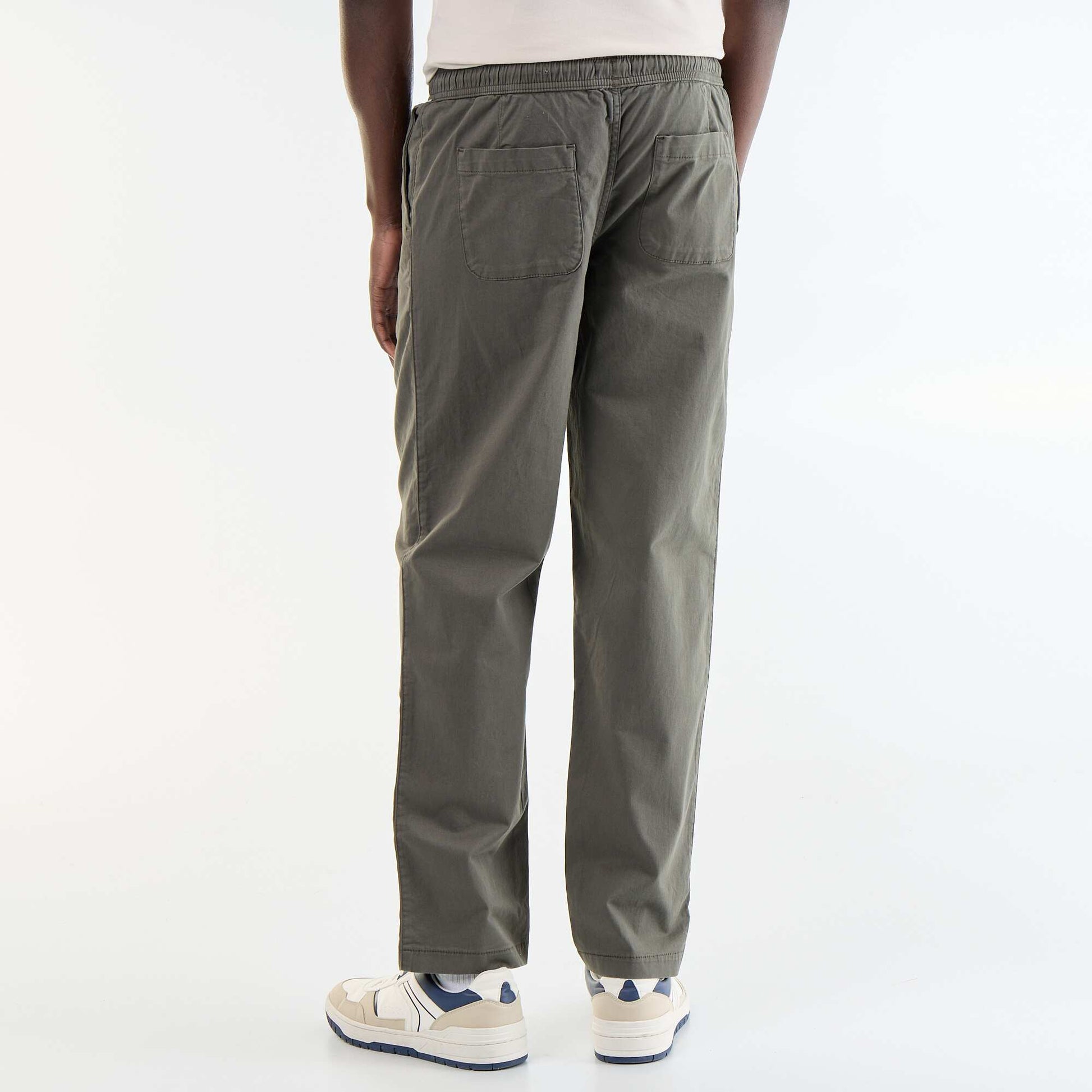 Peach-skin effect trousers KHAKI