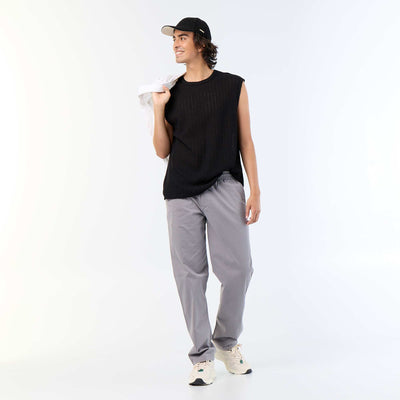Peach-skin effect trousers GREY