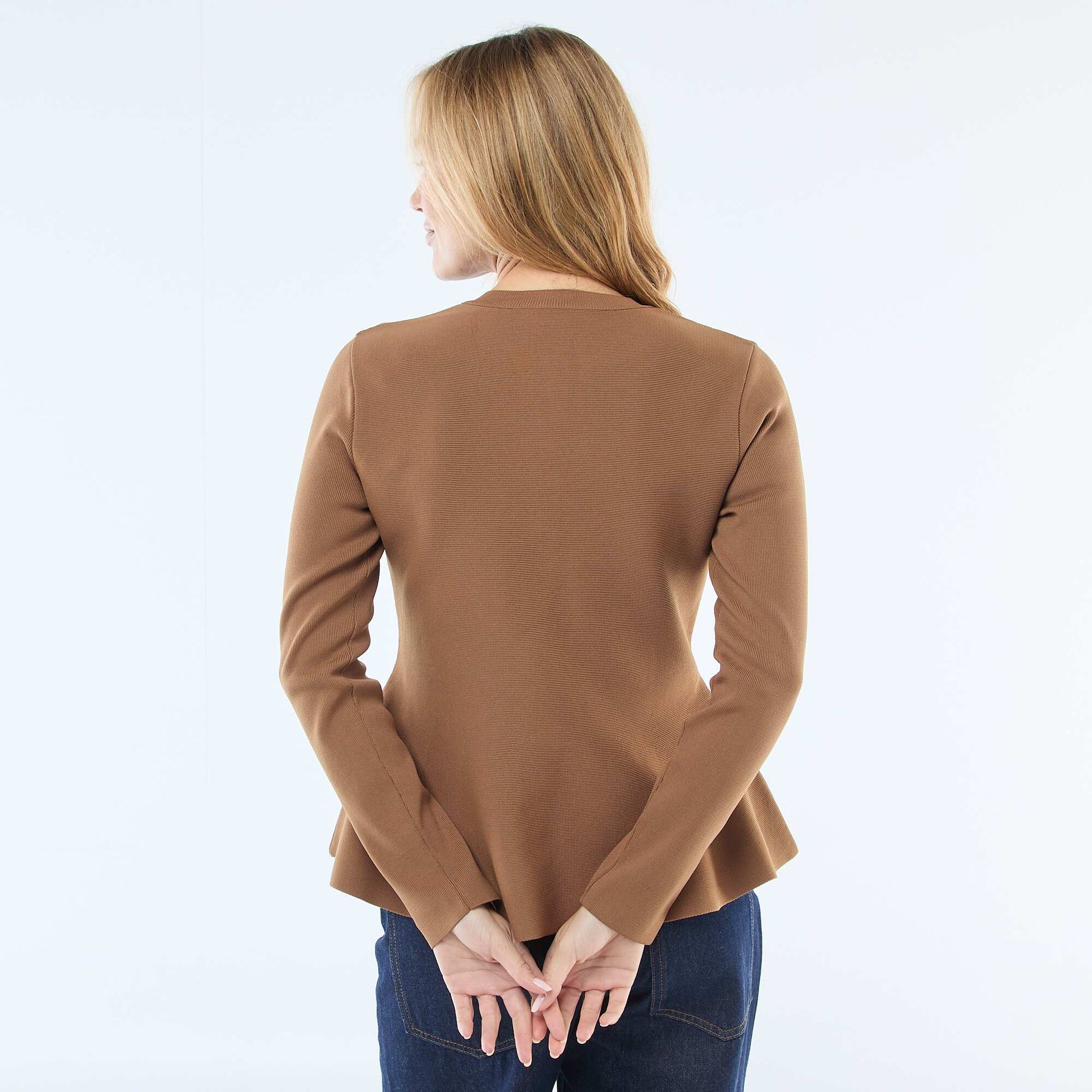 Star Button Cardigan BROWN