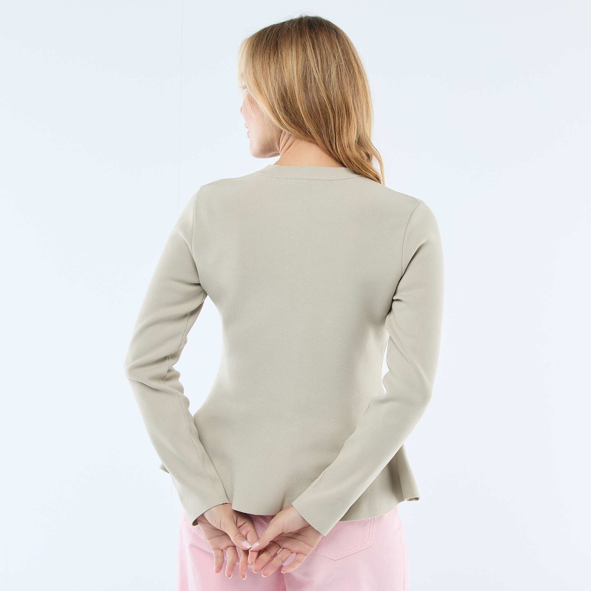 Star Button Cardigan BEIGE
