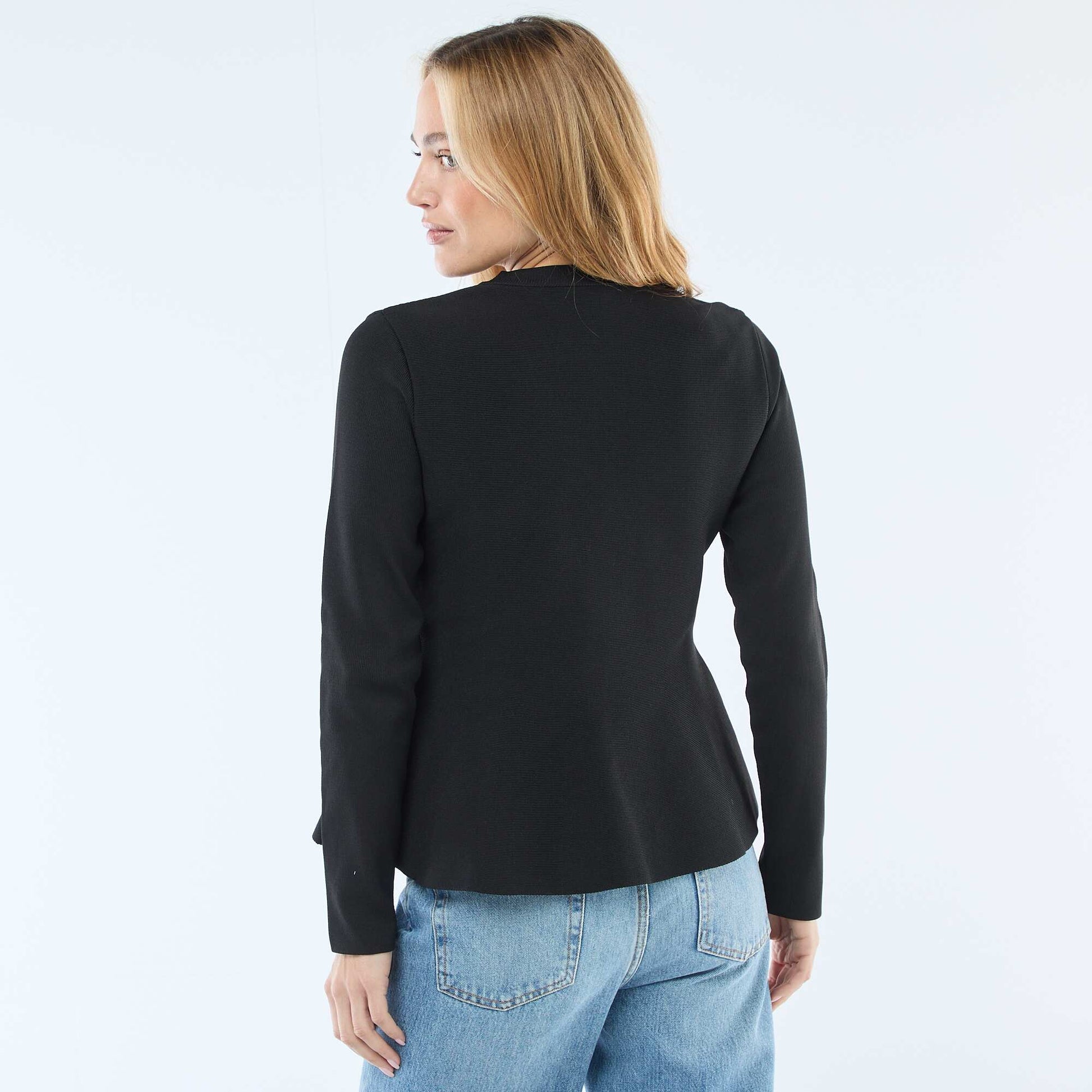 Star Button Cardigan BLACK