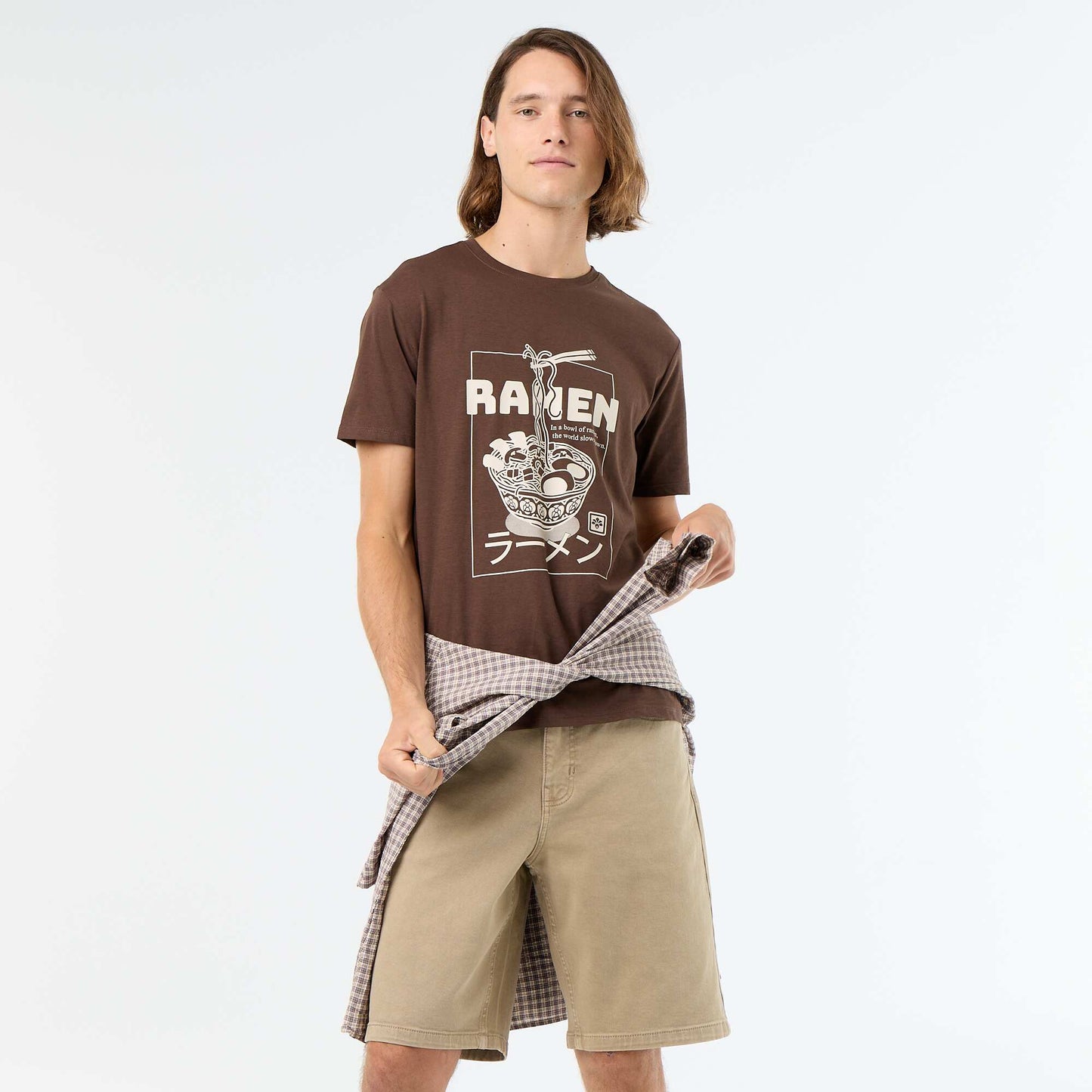 5-pocket denim shorts BEIGE