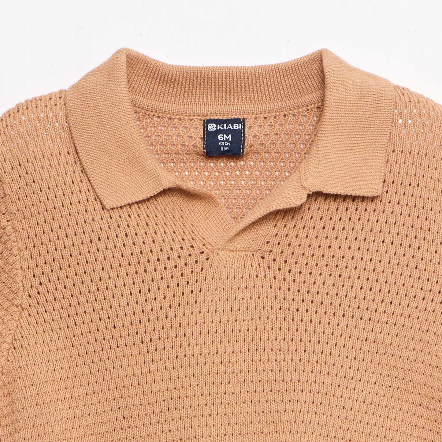 2-piece knit set - Polo t-shirt + shorts BROWN