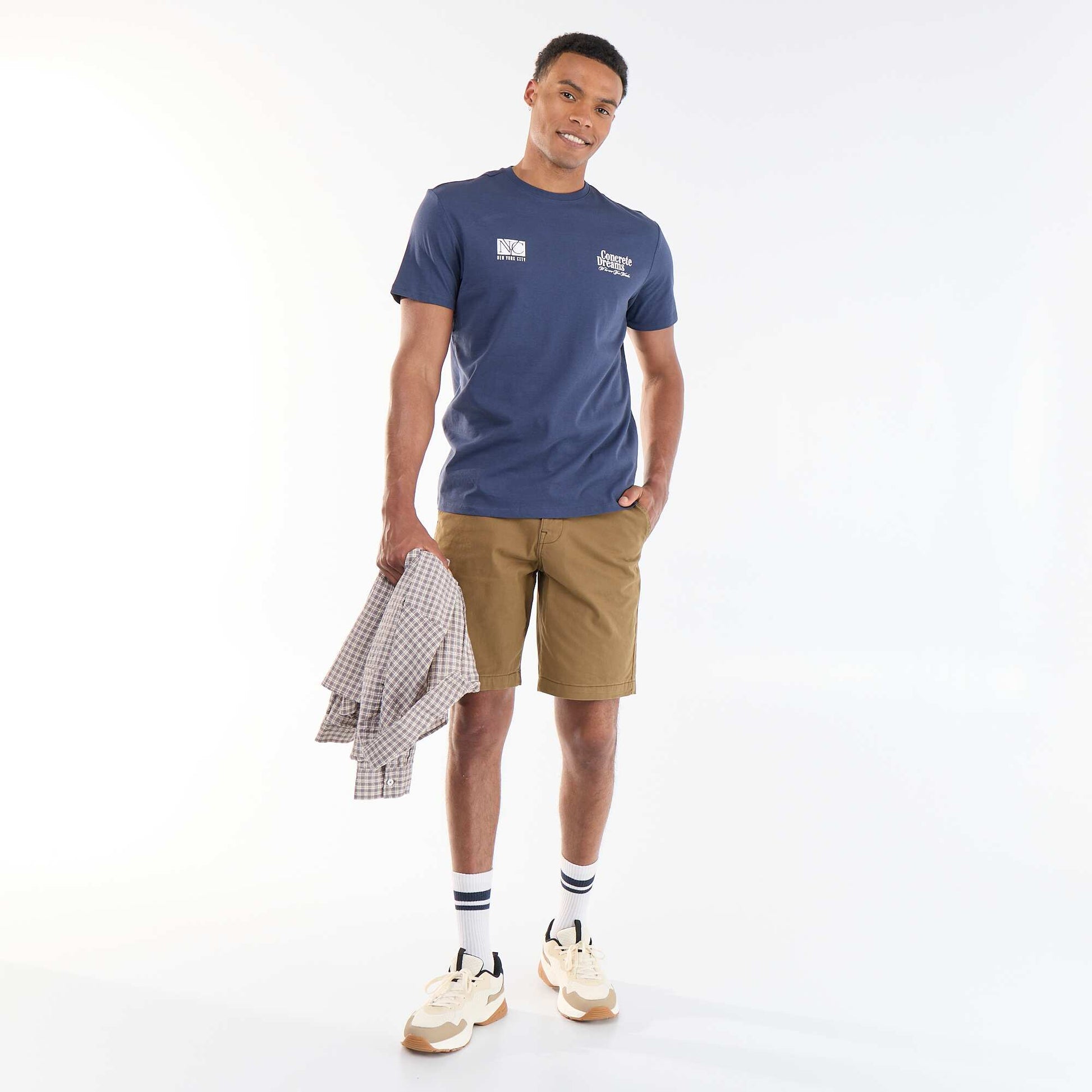 Plain chino shorts BROWN