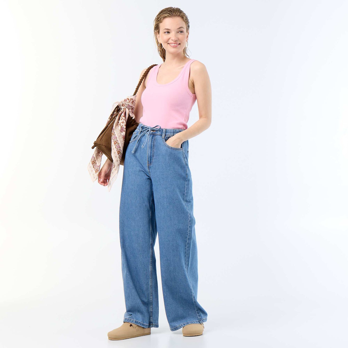 Ribbed basic tank top PINK