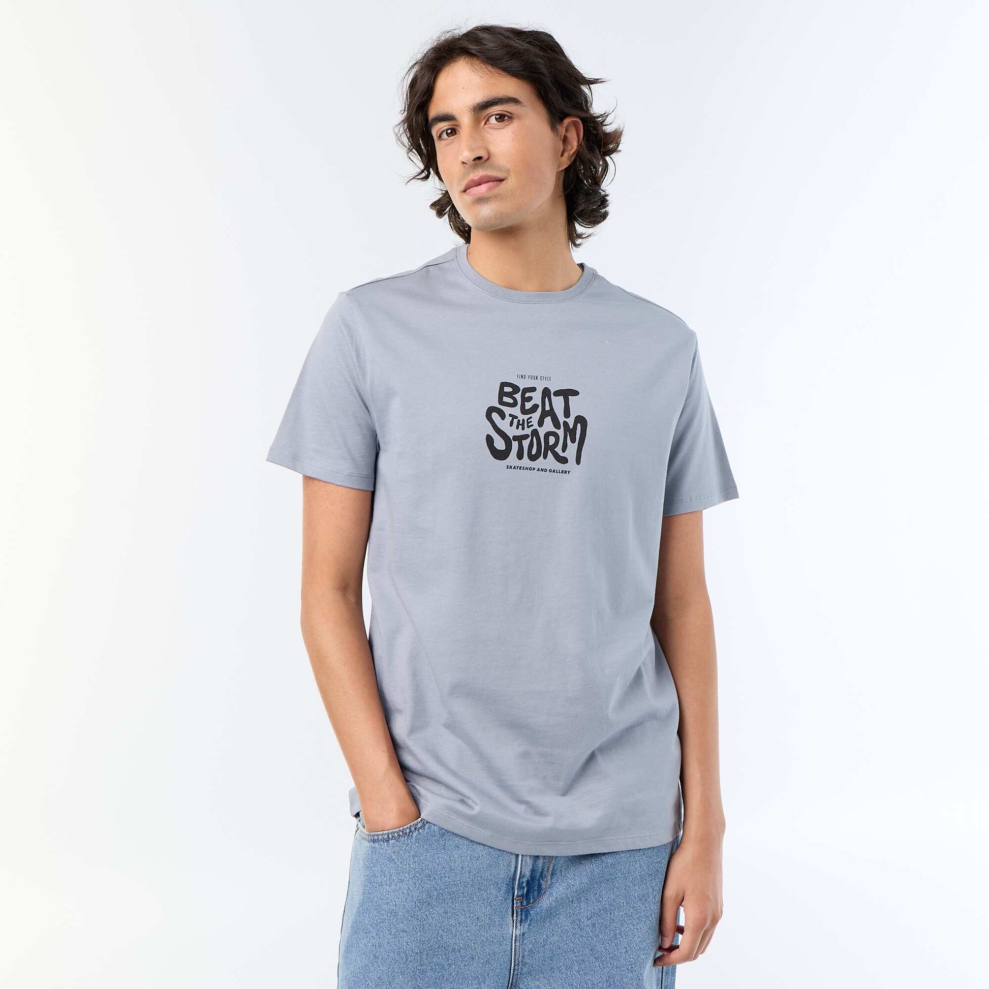 Printed Short-Sleeved T-Shirt GREY