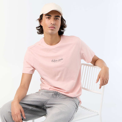 Printed Short-Sleeved T-Shirt PINK