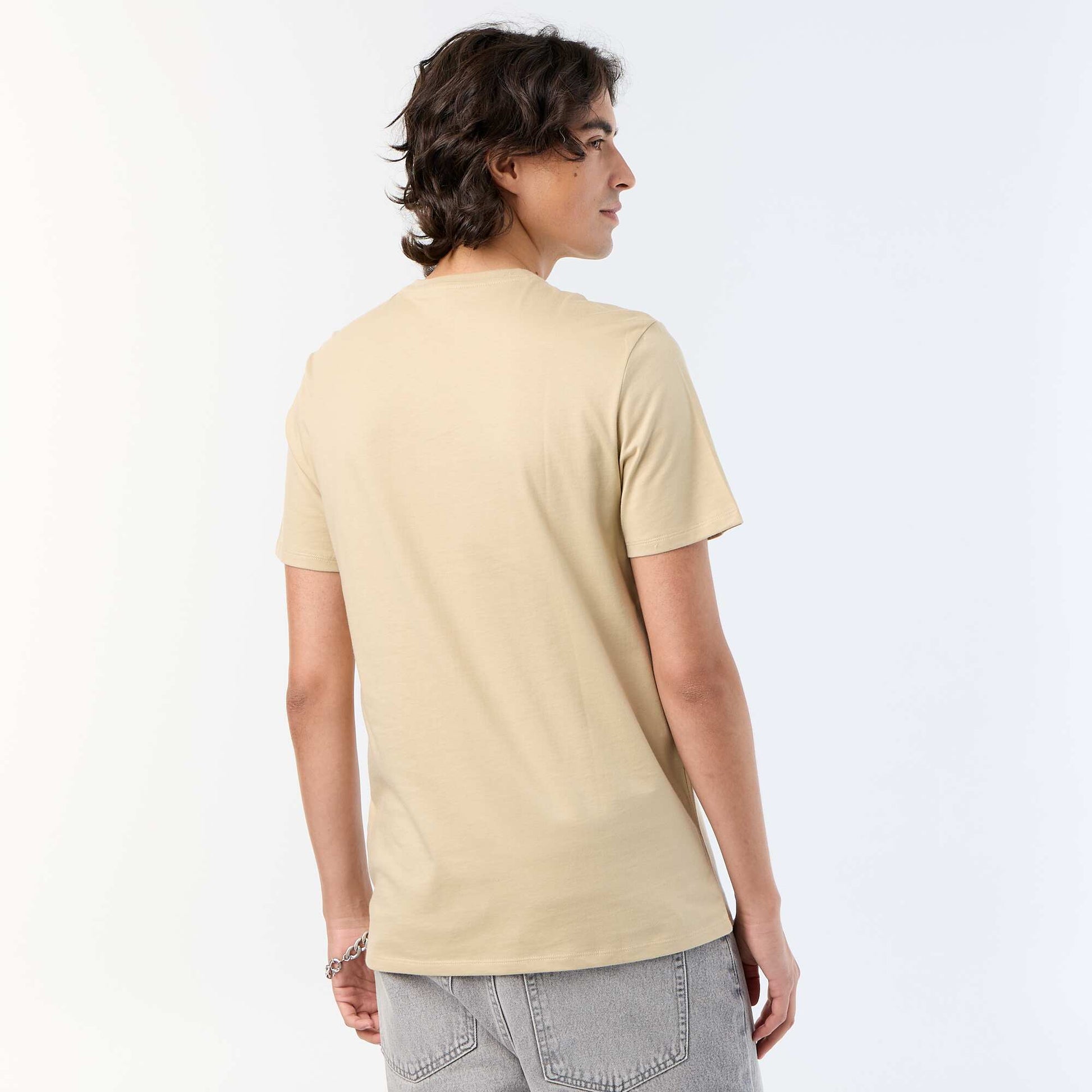 Printed Short-Sleeved T-Shirt BEIGE