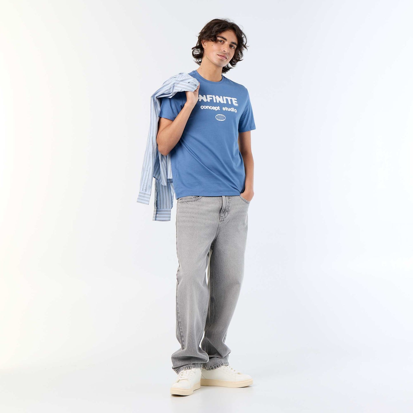 Printed Short-Sleeved T-Shirt BLUE