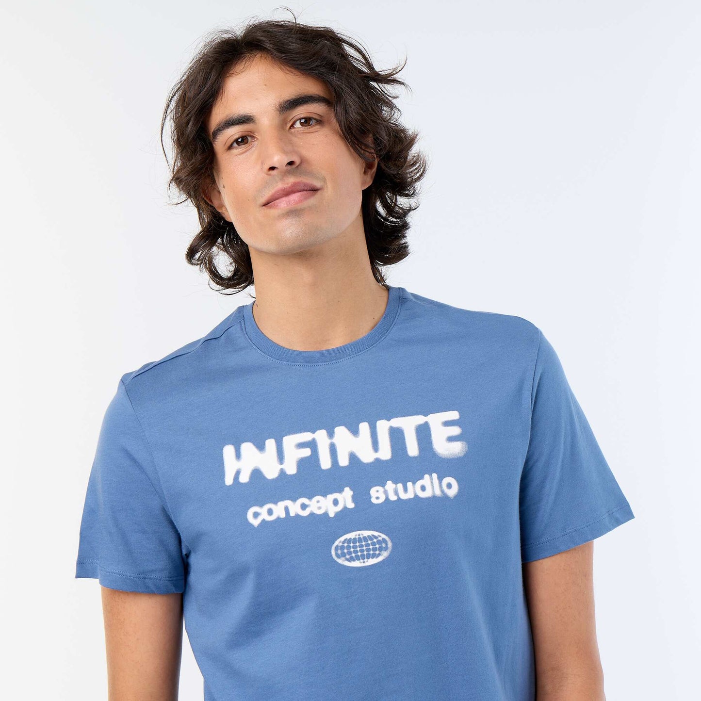 Printed Short-Sleeved T-Shirt BLUE