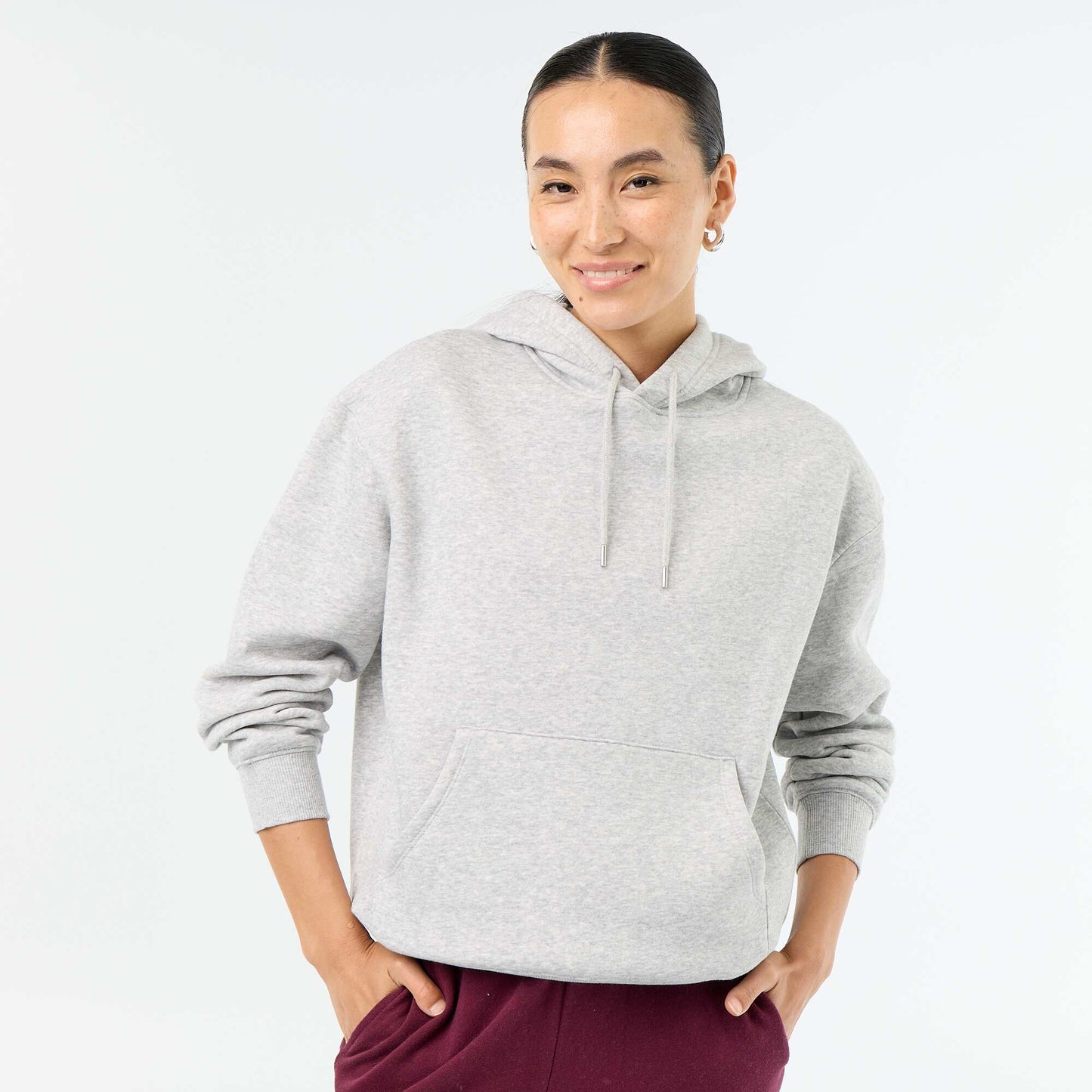 Plain hoodie with kangaroo pocket GREY