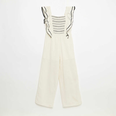 Jumpsuit with Ruffles BEIGE