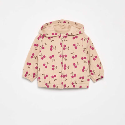 Printed Hoodie BEIGE