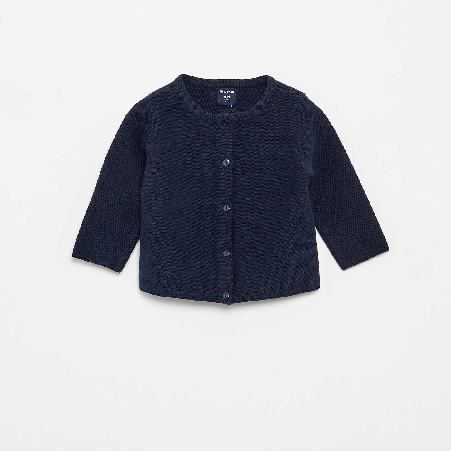 Plain Fine-Gauge Knit Cardigan BLUE