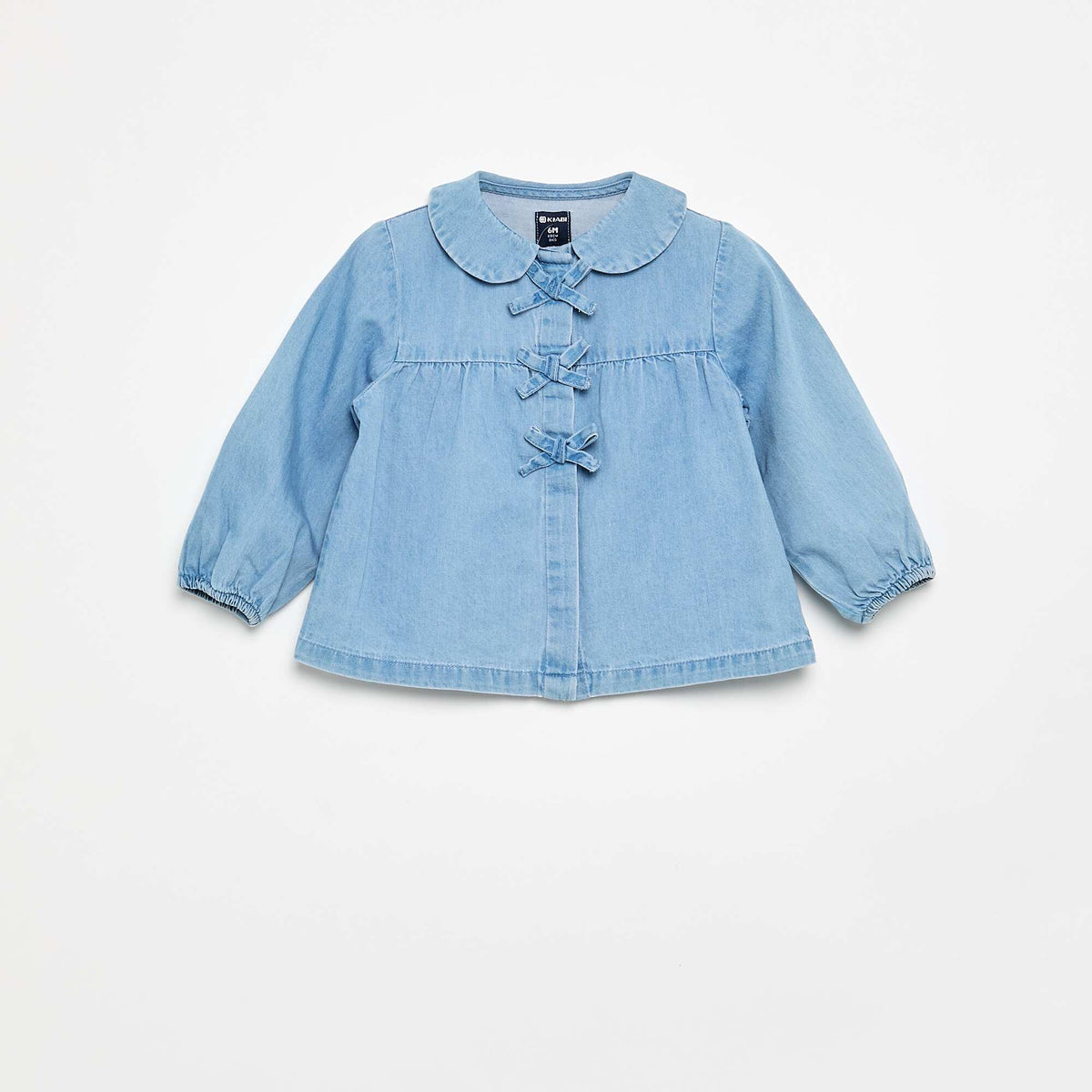 Long-sleeved denim blouse BLUE
