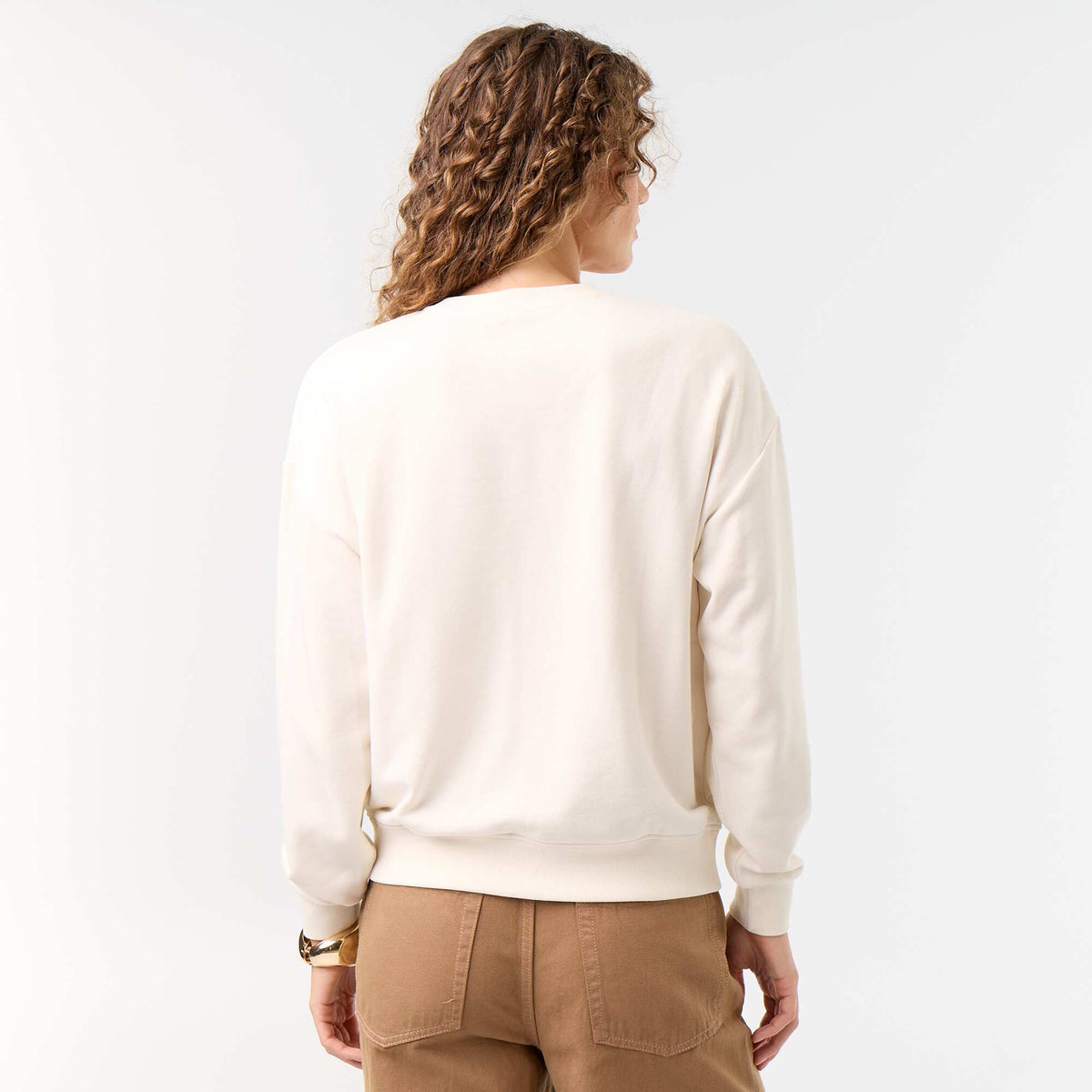 Plain French Terry Sweatshirt WHITE