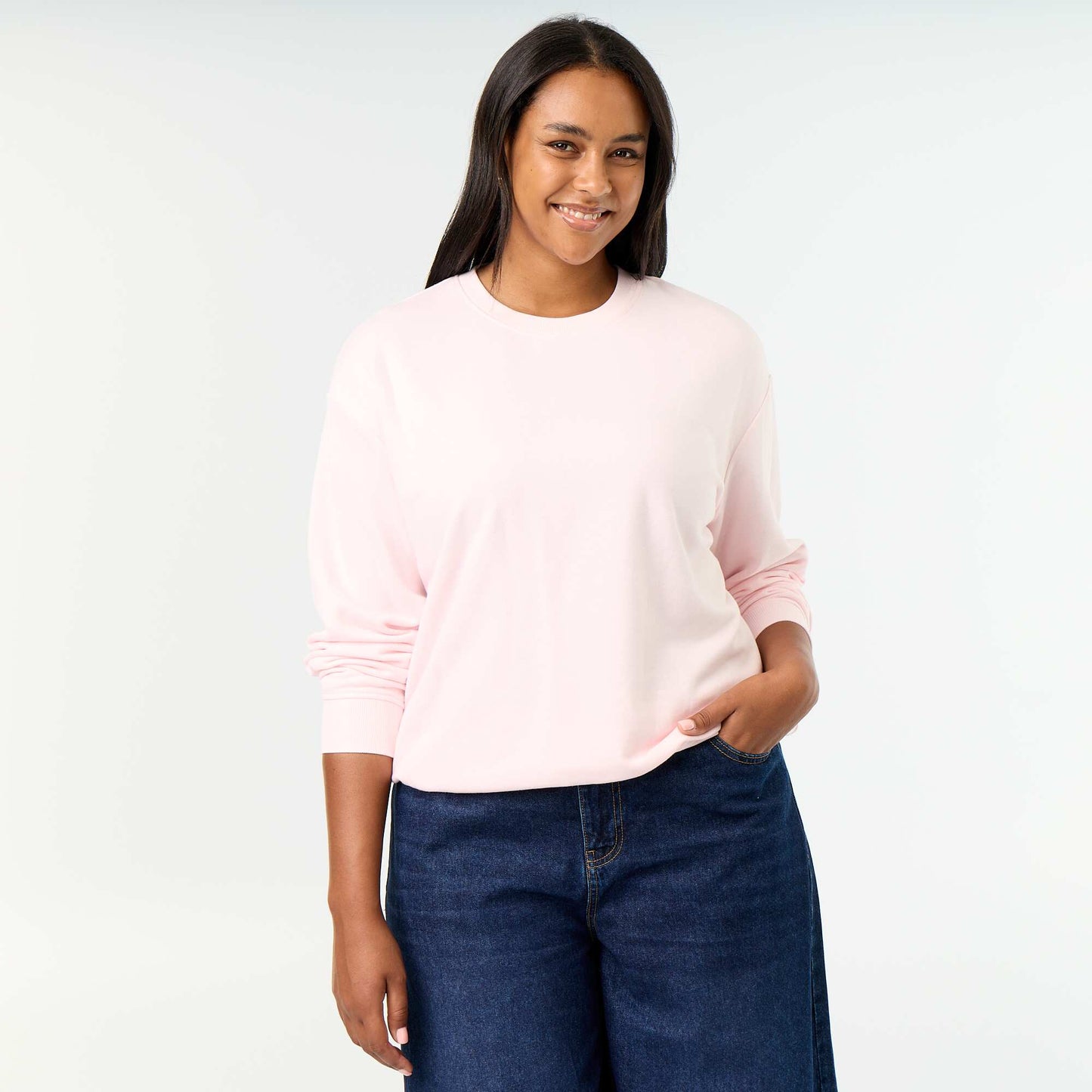 French Terry Round Neck Sweatshirt PINK