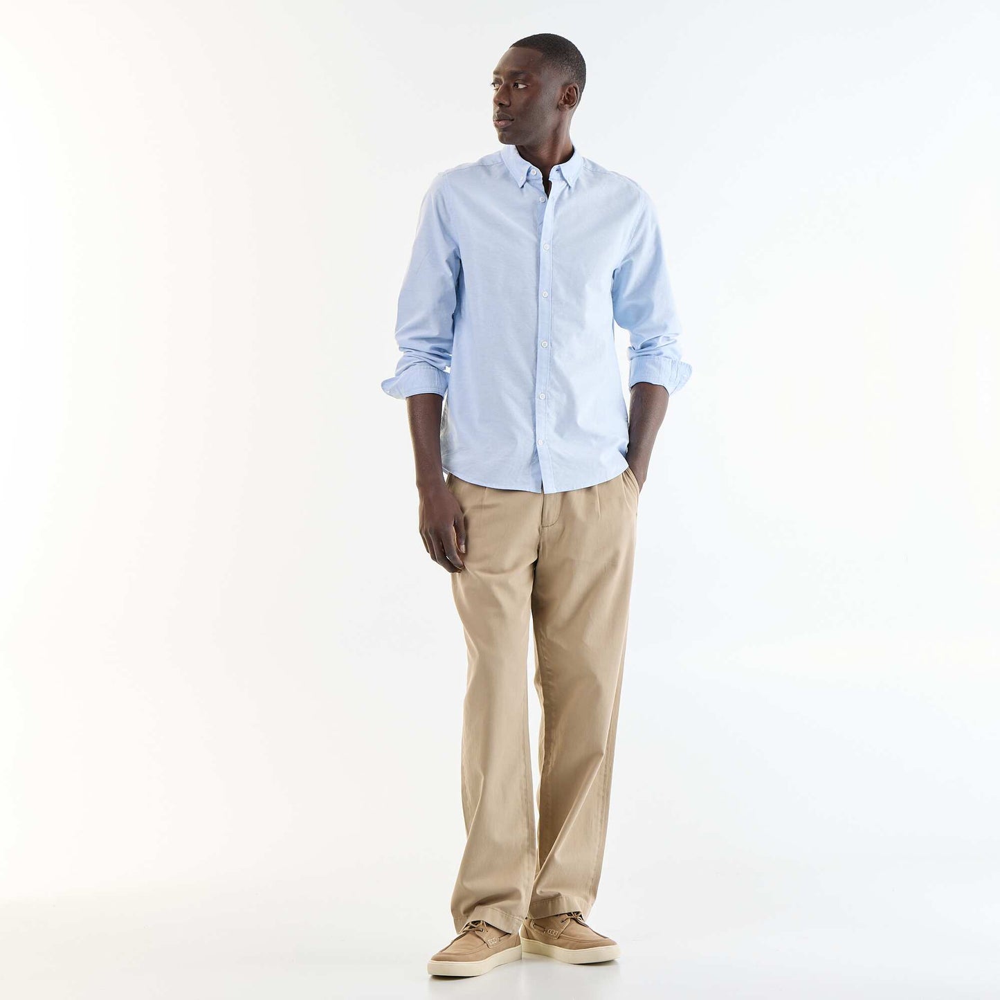 Oxford shirt with button-front opening BLUE