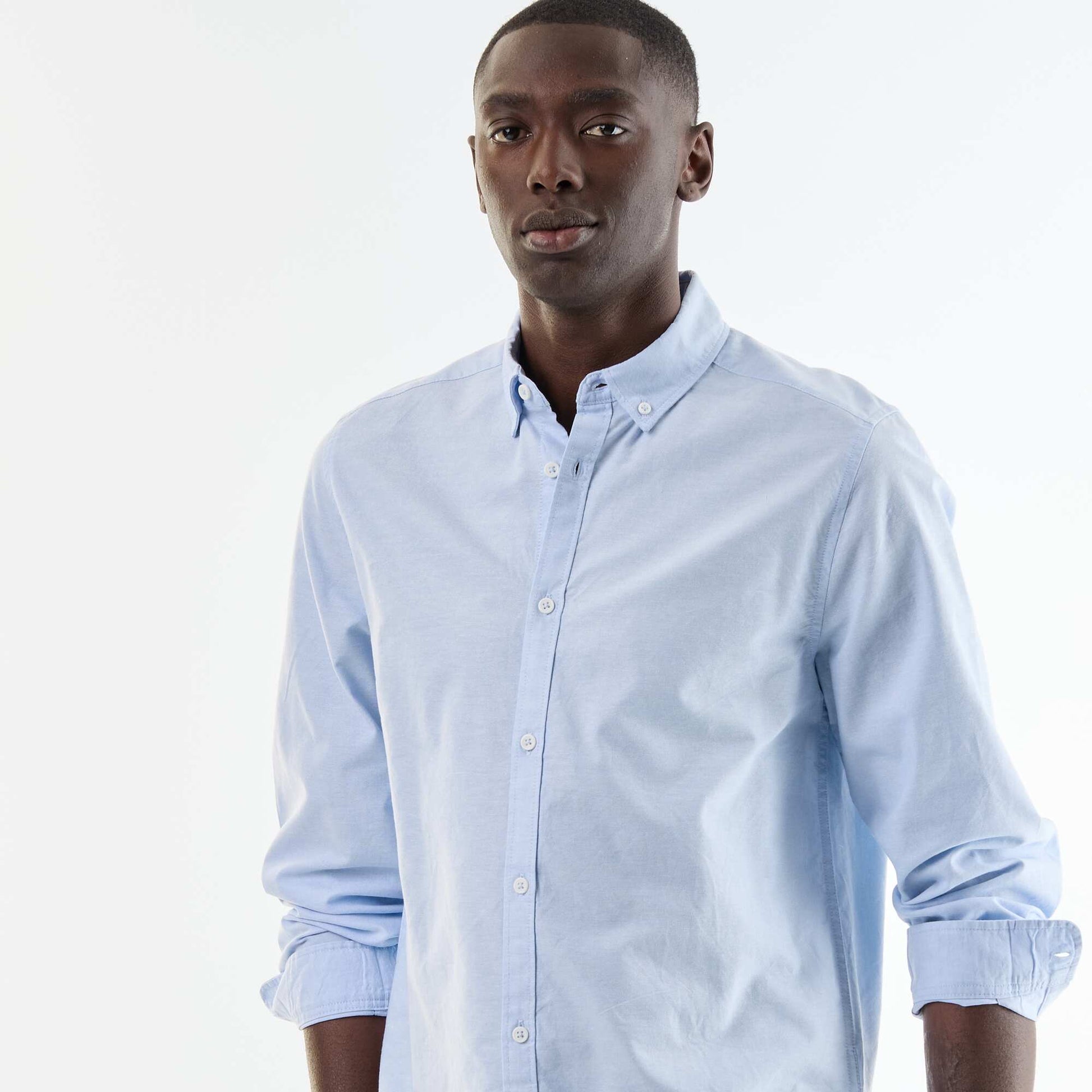 Oxford shirt with button-front opening BLUE