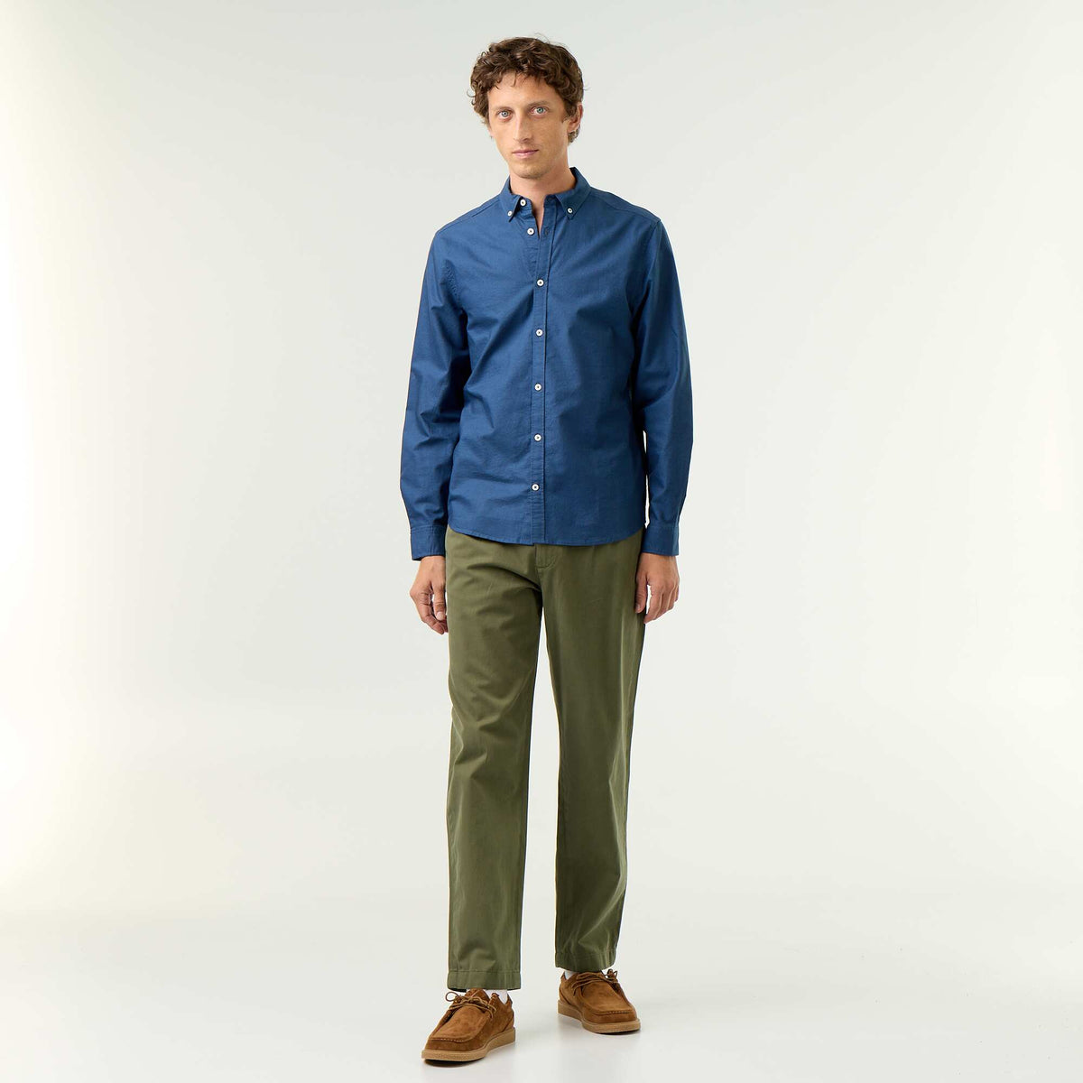 Oxford shirt with button-front opening BLUE