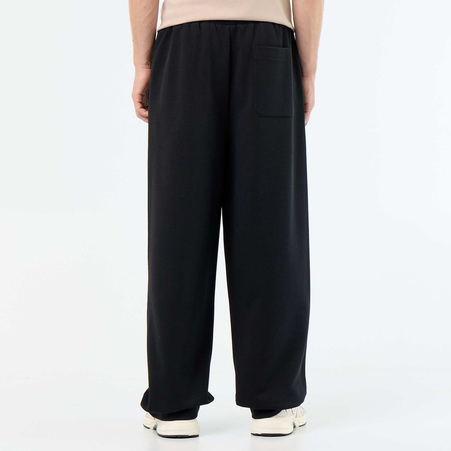 Lightweight Fleece Wide-Leg Joggers BLACK