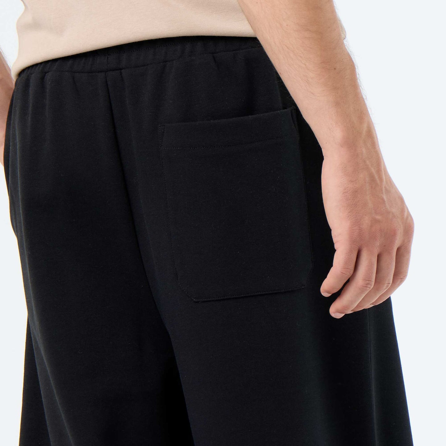 Lightweight Fleece Wide-Leg Joggers BLACK