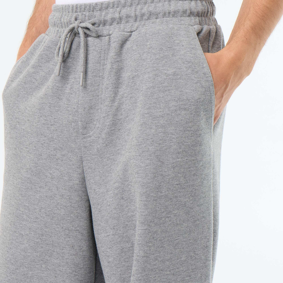 Wide-Leg Lightweight Fleece Joggers GREY