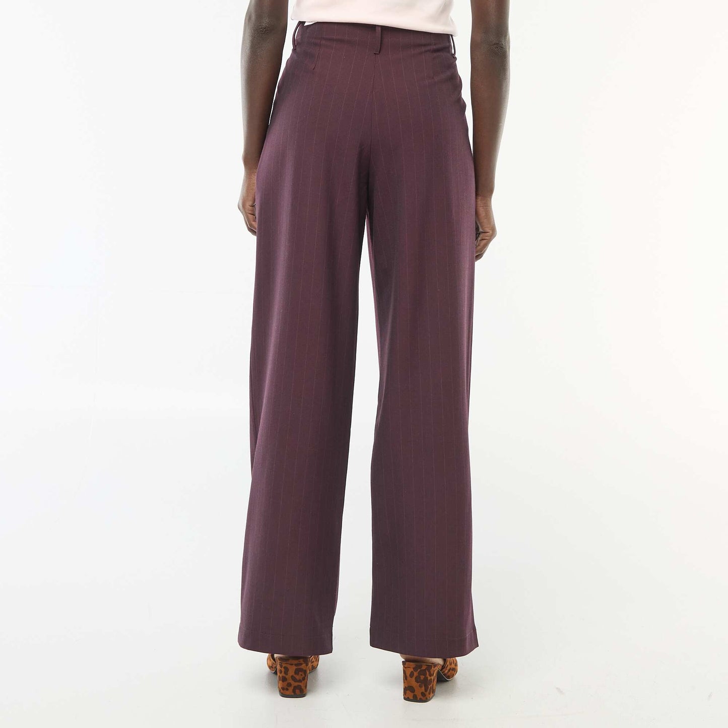 Striped Wide-Leg Trousers RED