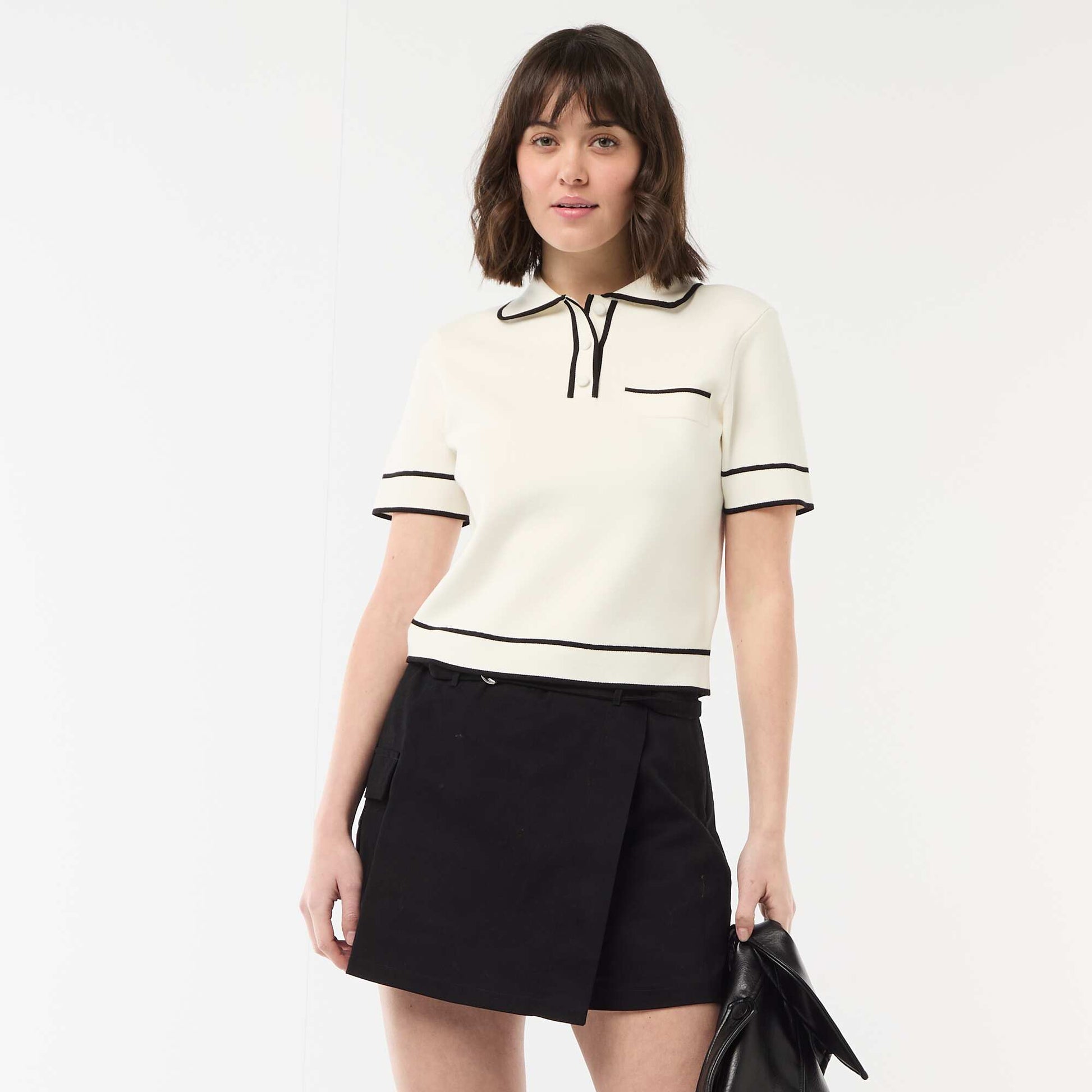 Belted Mini Skort BLACK