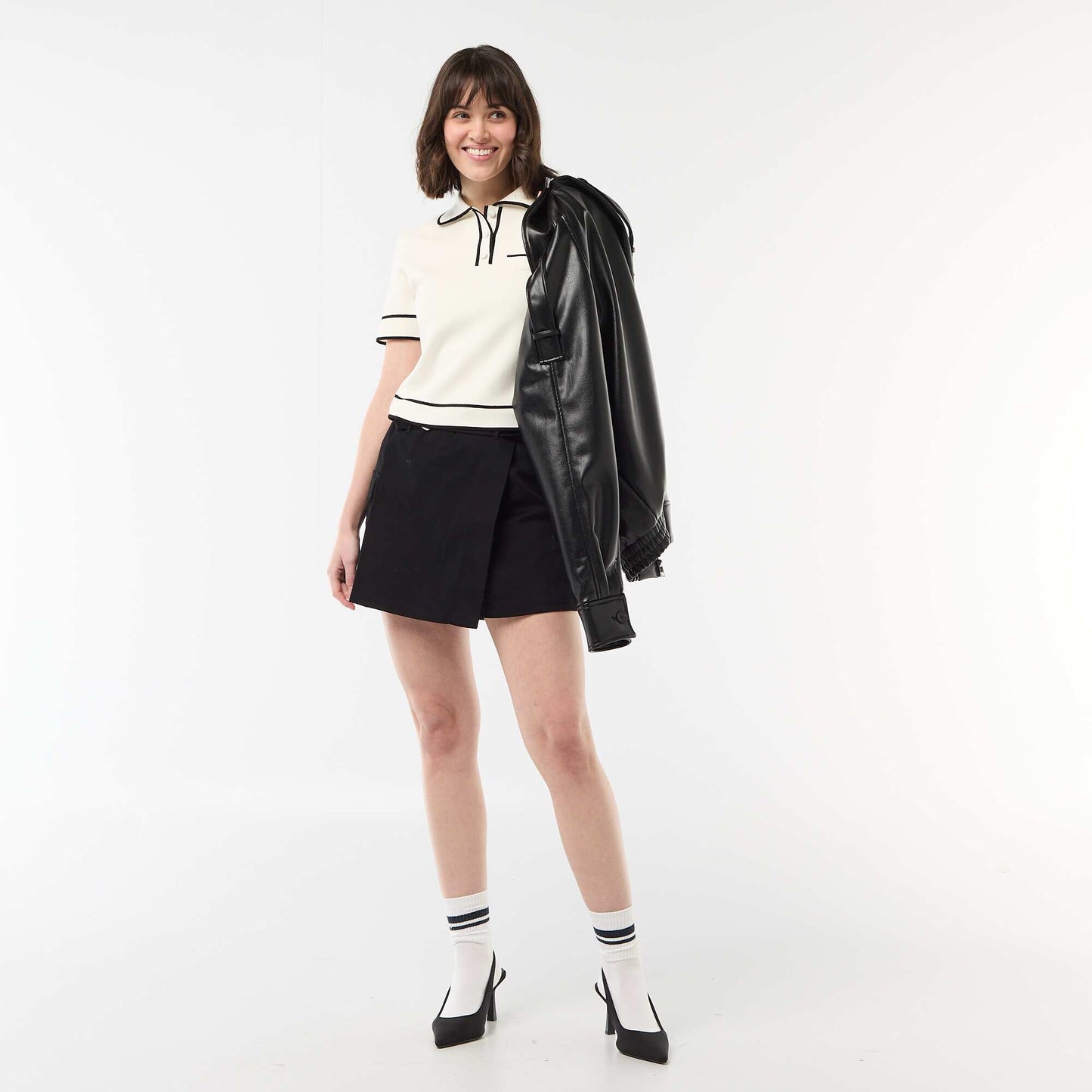 Belted Mini Skort BLACK