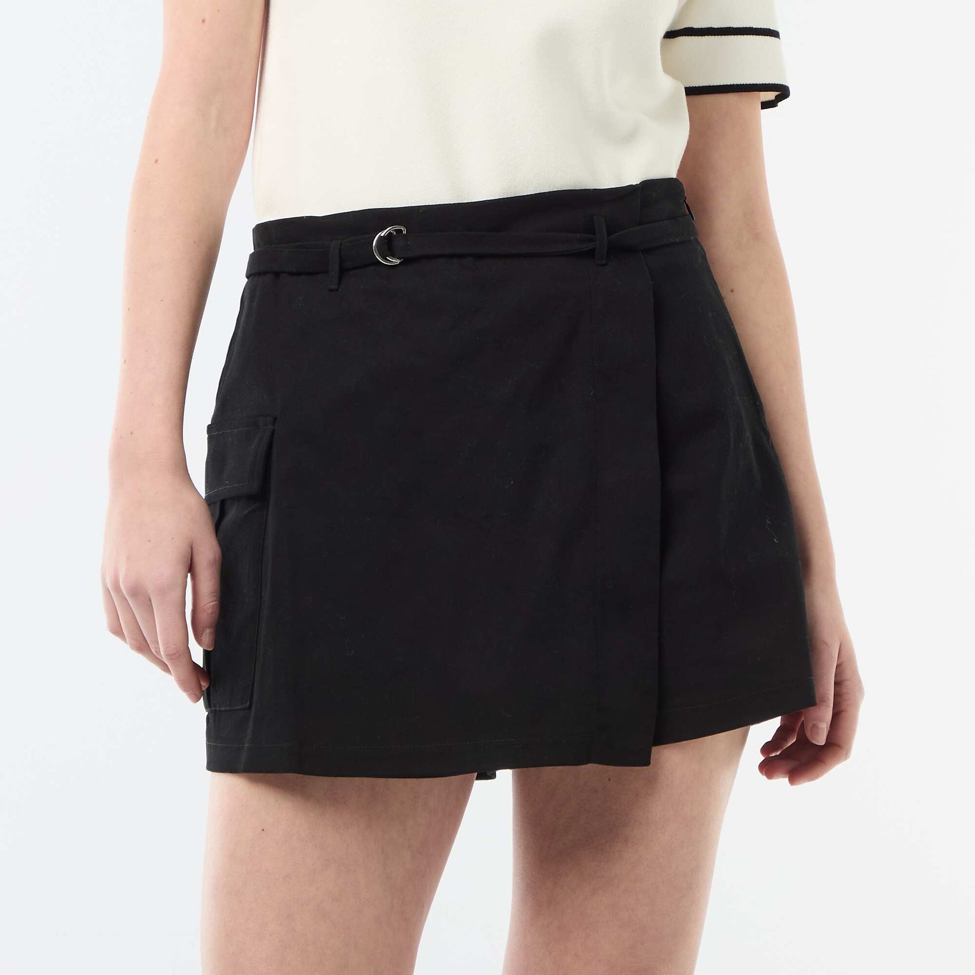 Belted Mini Skort BLACK