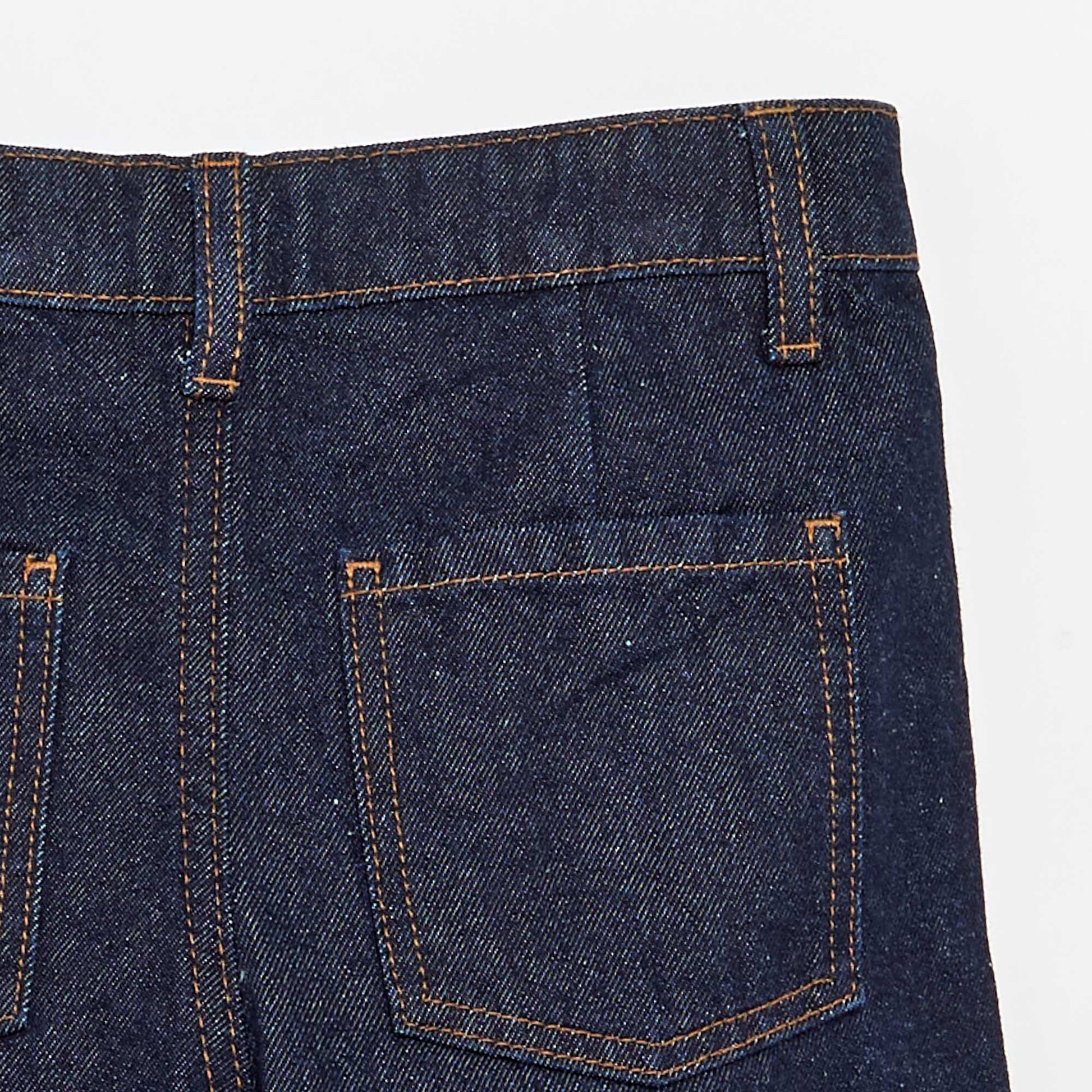 Pleated denim shorts BLUE