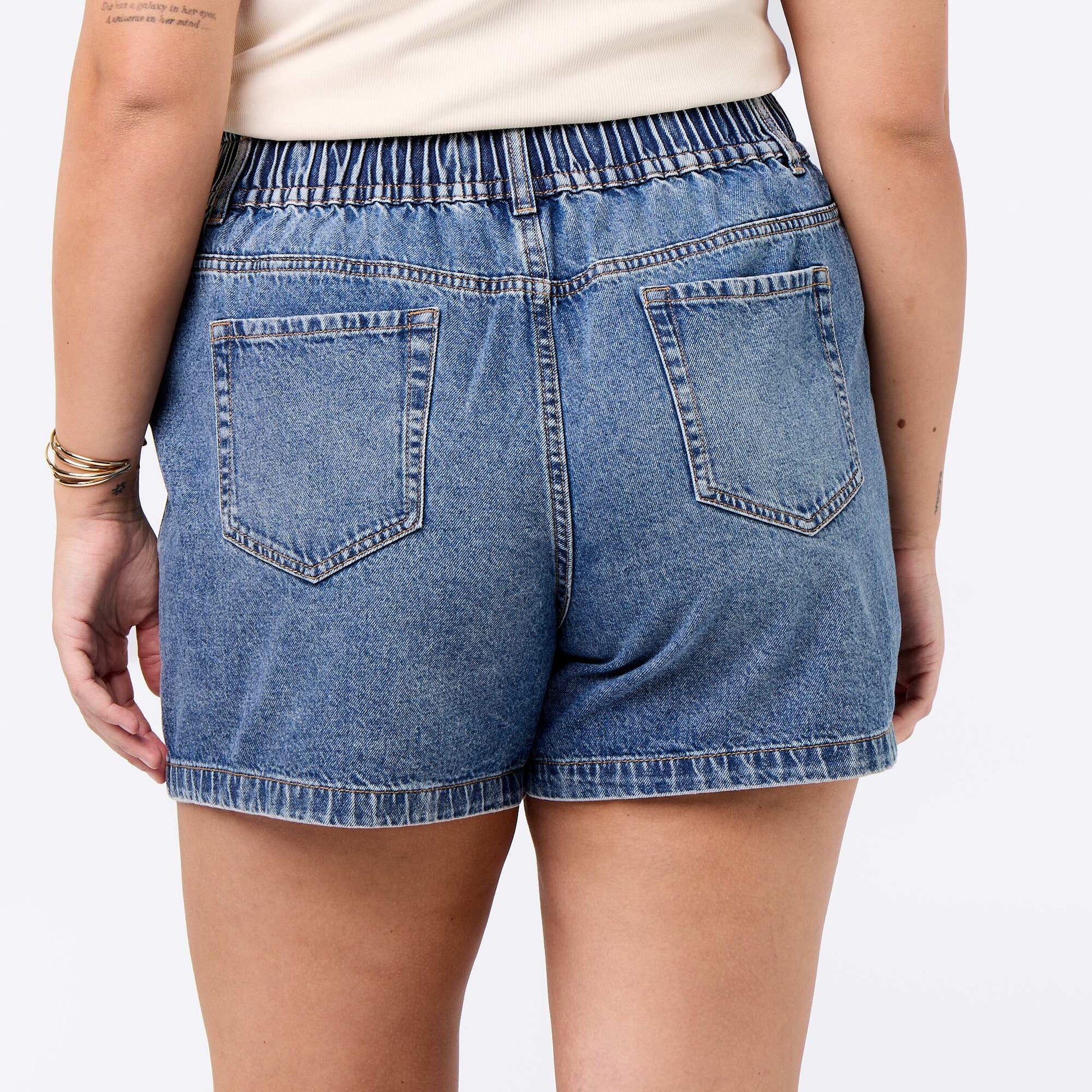 Denim Shorts with Pockets BLUE