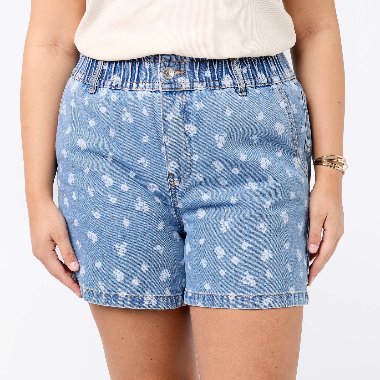 Denim Shorts with Pockets BLUE