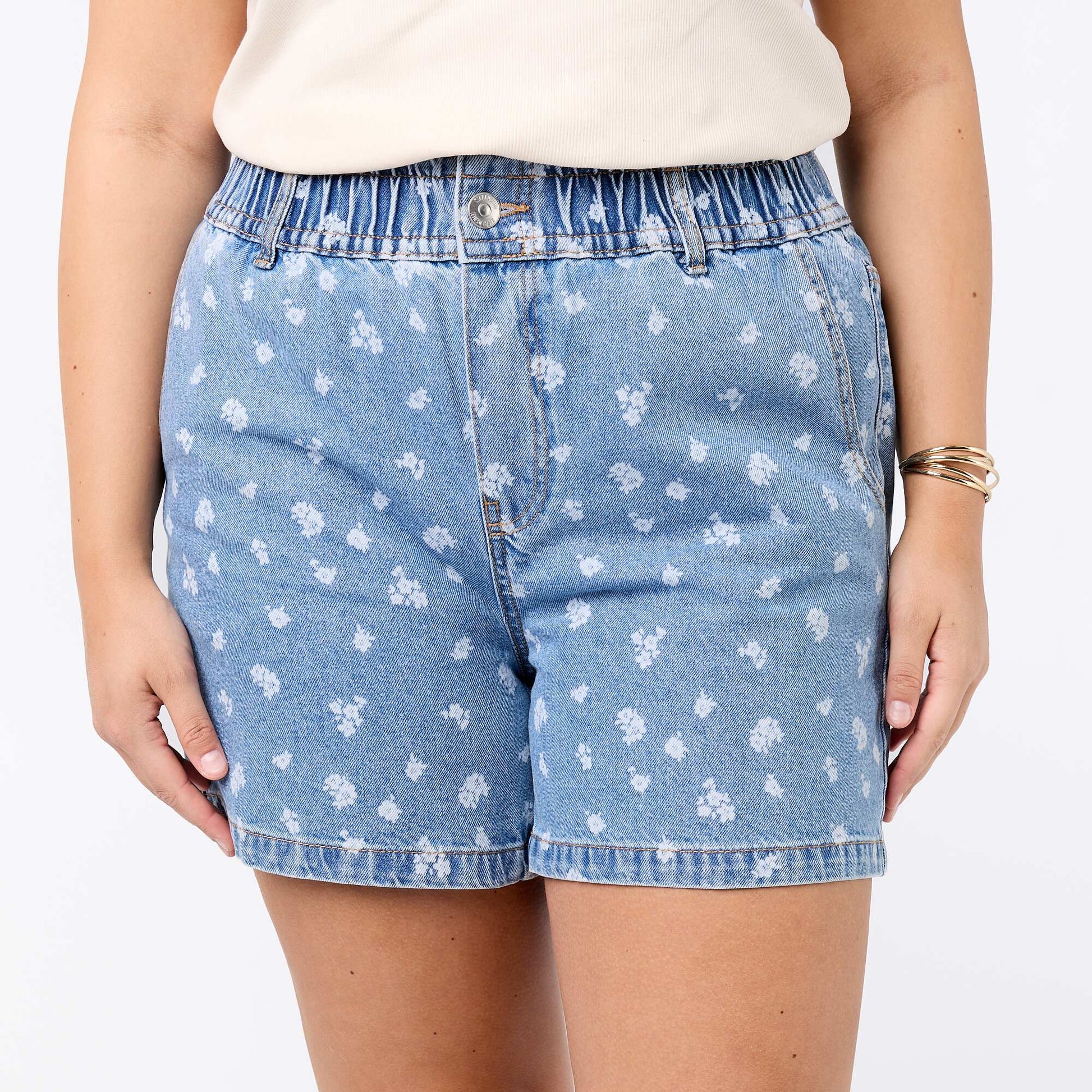 Denim Shorts with Pockets BLUE