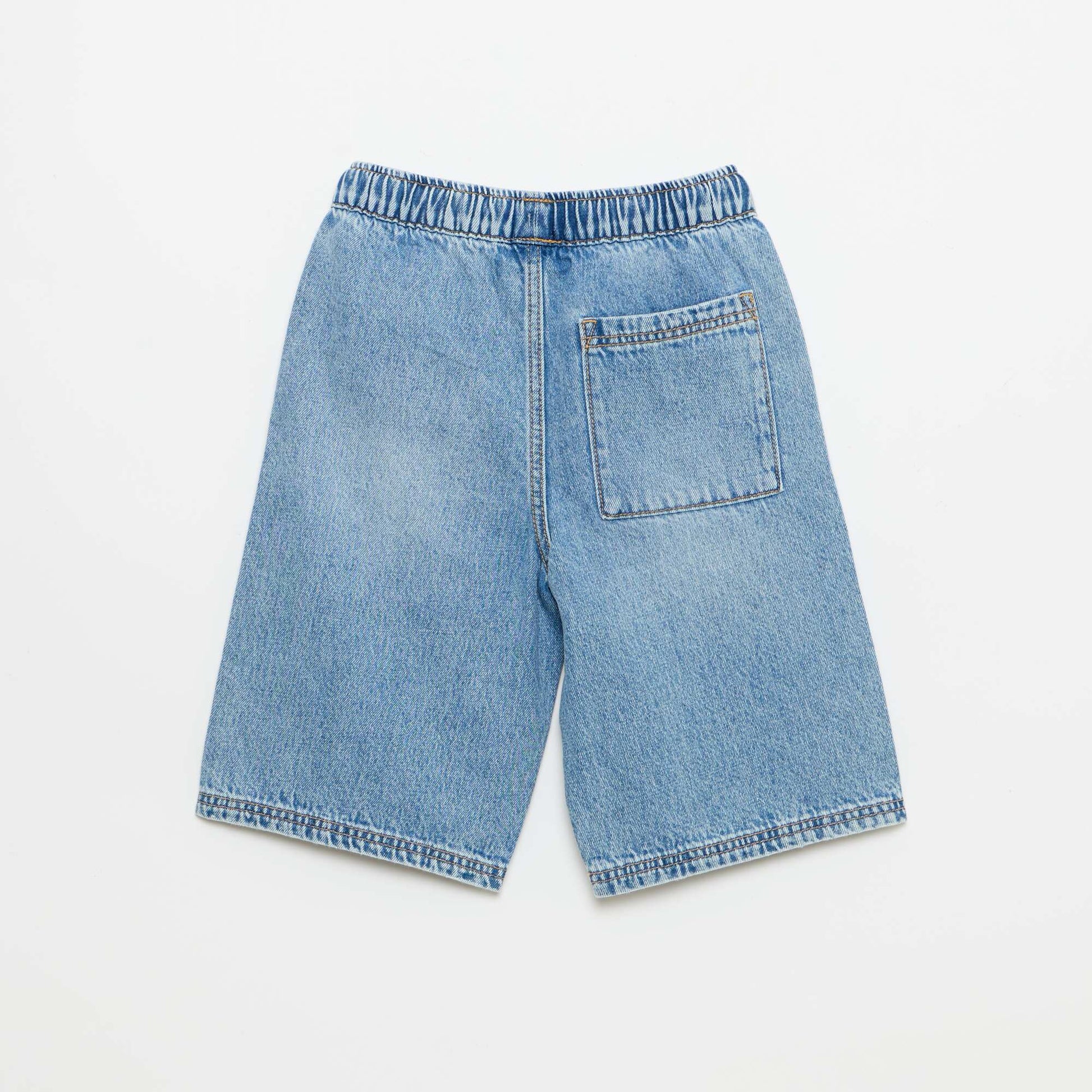 Denim Bermuda Shorts with Drawstrings BLUE