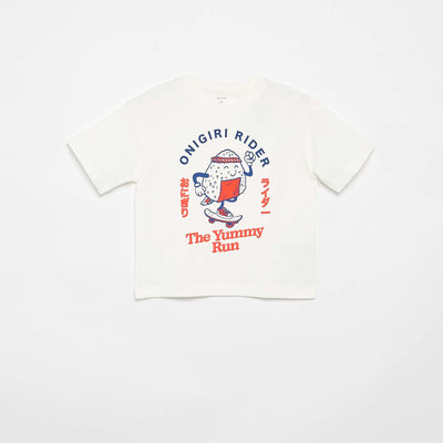 Printed short-sleeved T-shirt WHITE