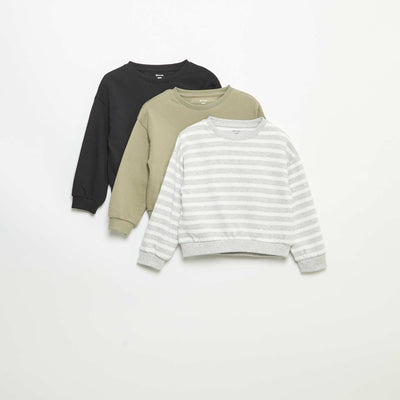 3-Pack of Sweatshirts BLACK
