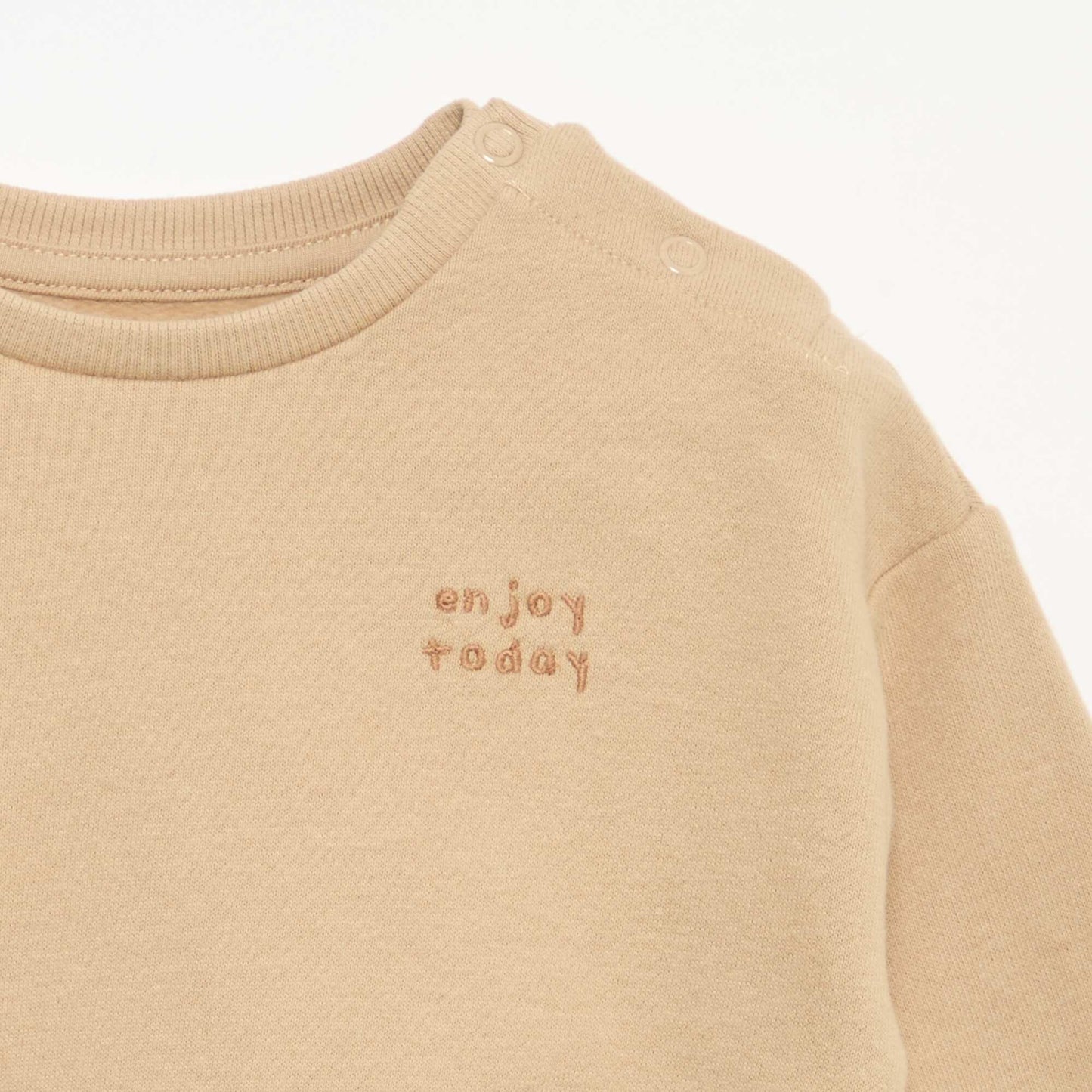 Long-sleeved fleece sweatshirt BEIGE