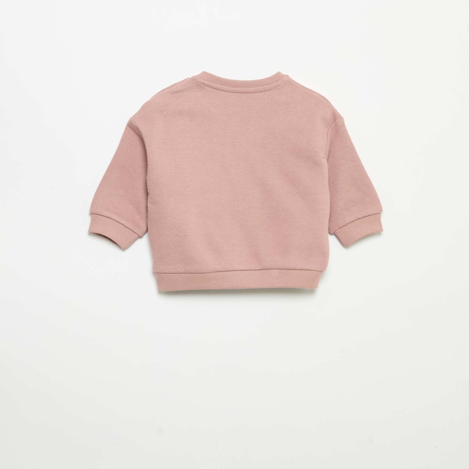 Long-sleeved fleece sweatshirt PINK