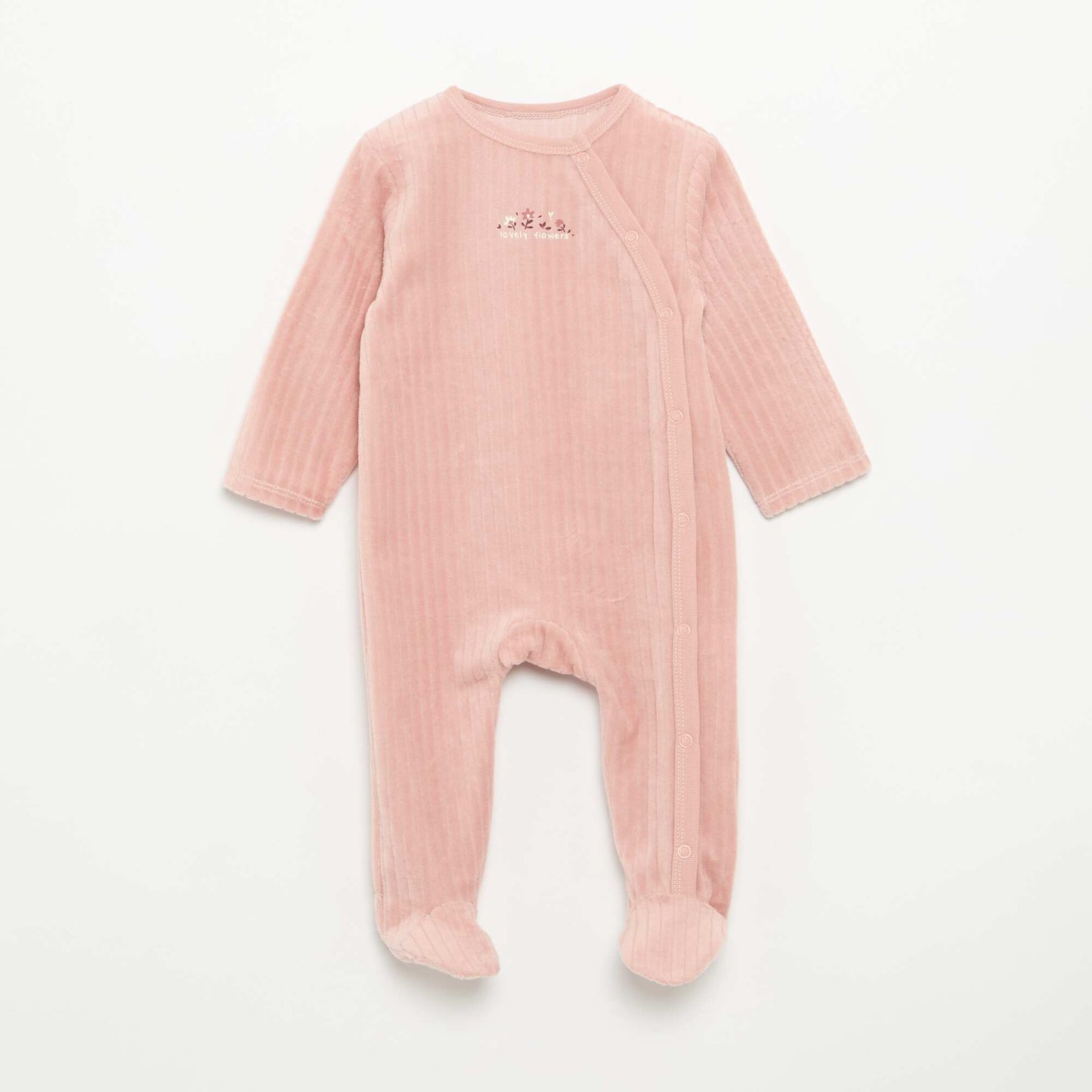 2-Pack Velvet Footed Sleepsuits PINK
