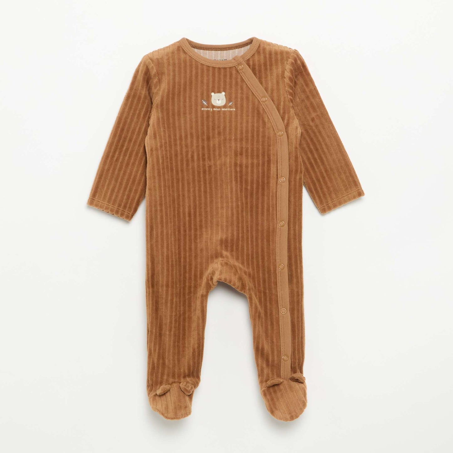 2-Pack Velvet Footed Sleepsuits BROWN
