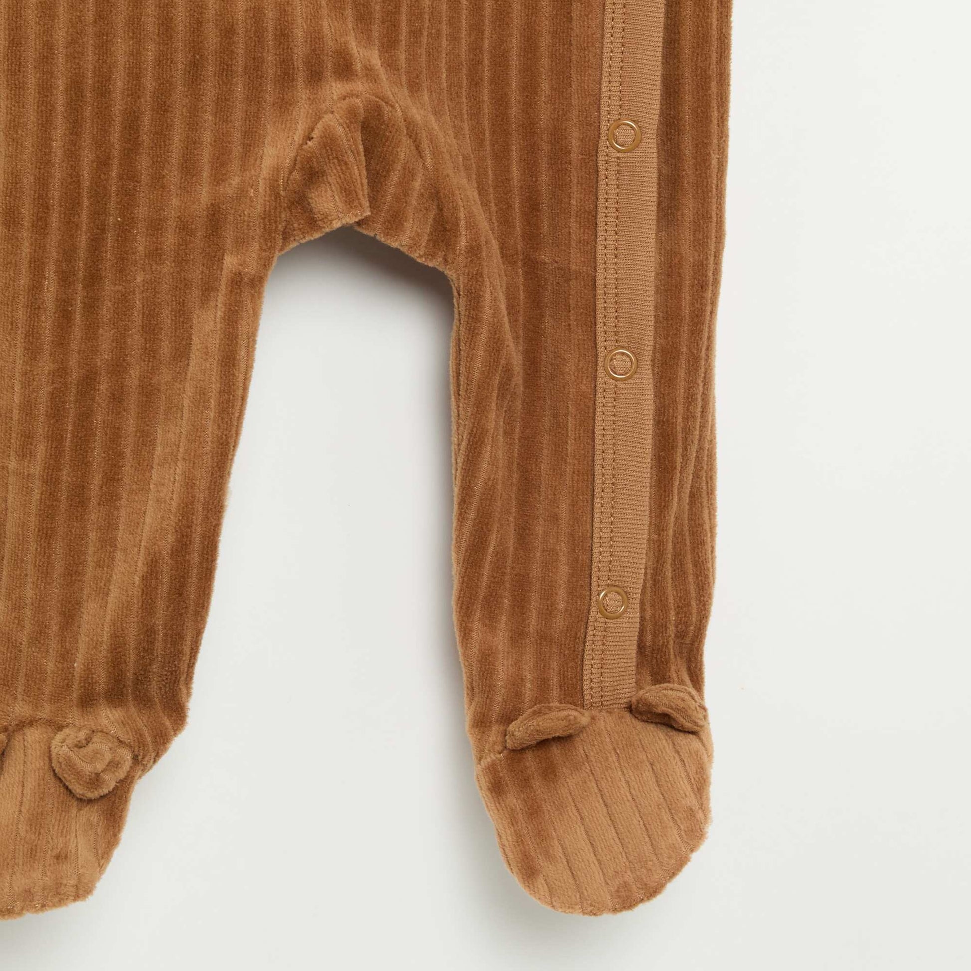 2-Pack Velvet Footed Sleepsuits BROWN
