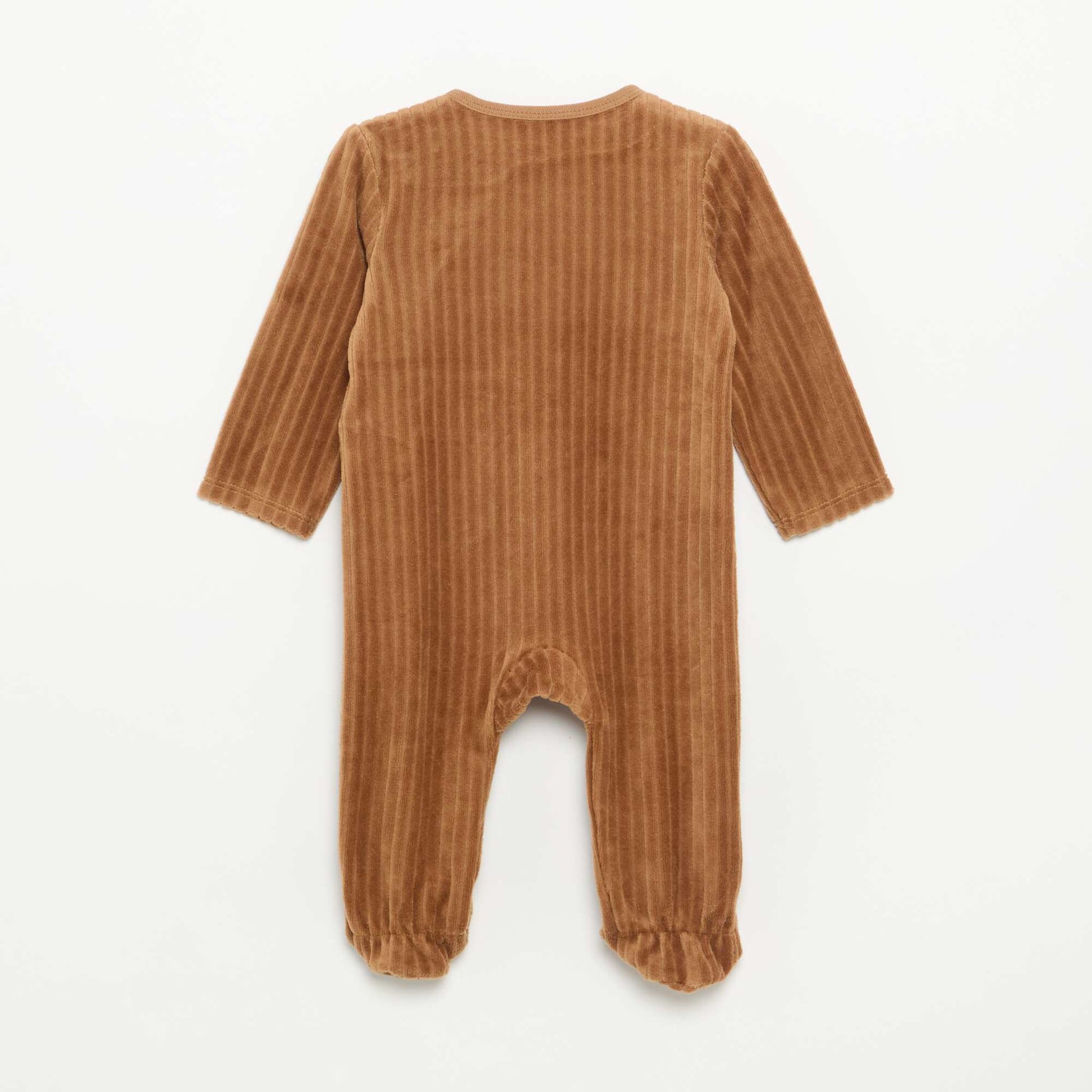 2-Pack Velvet Footed Sleepsuits BROWN