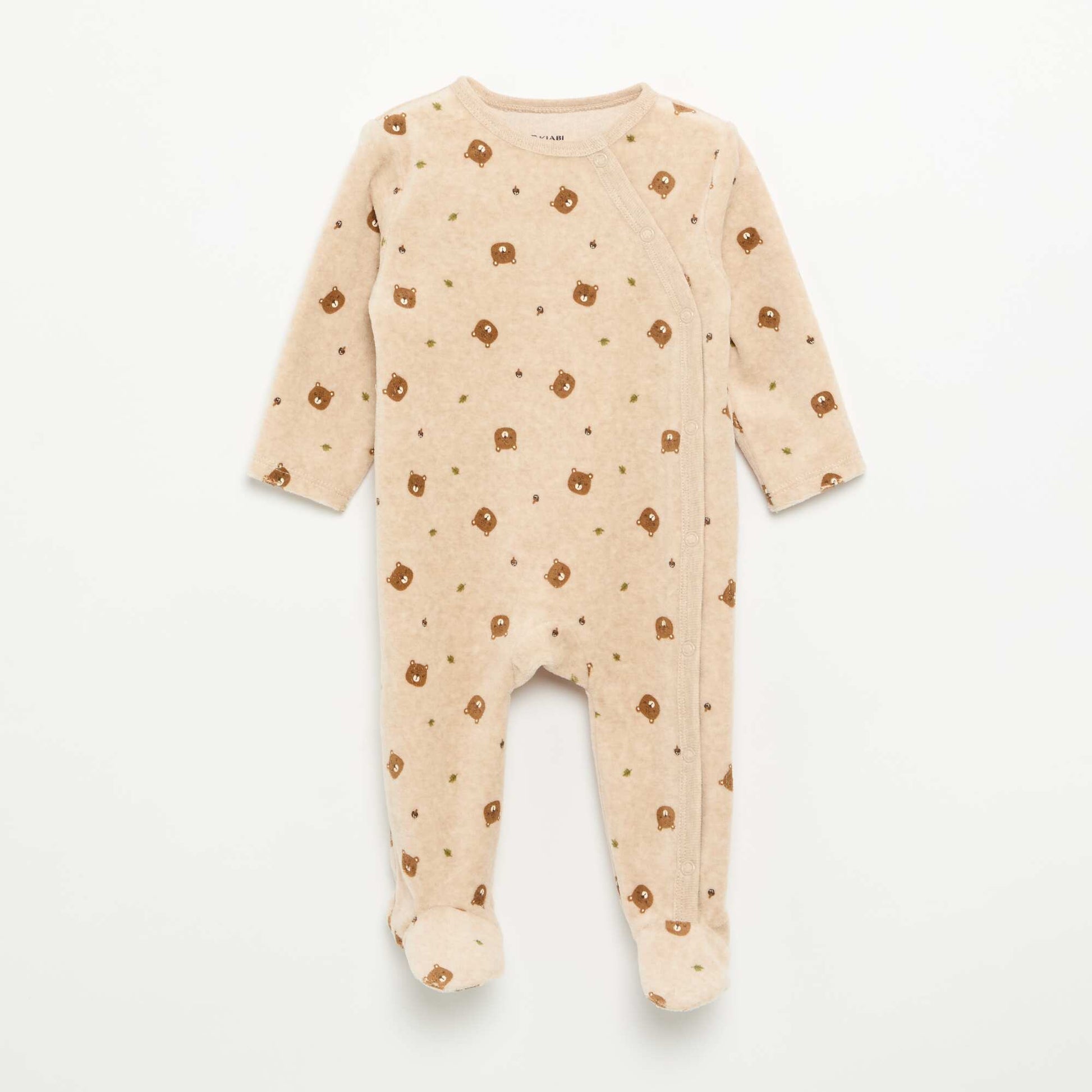 2-Pack Velvet Footed Sleepsuits BROWN