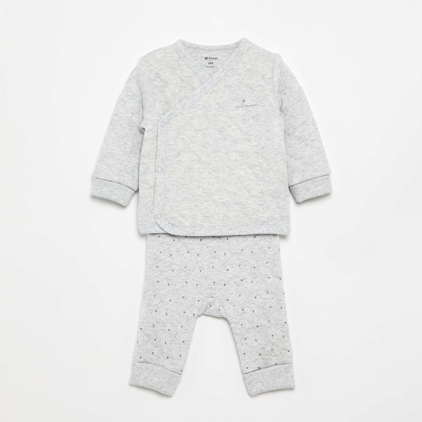 Adjustable Quilted 2-Piece Pyjamas GREY