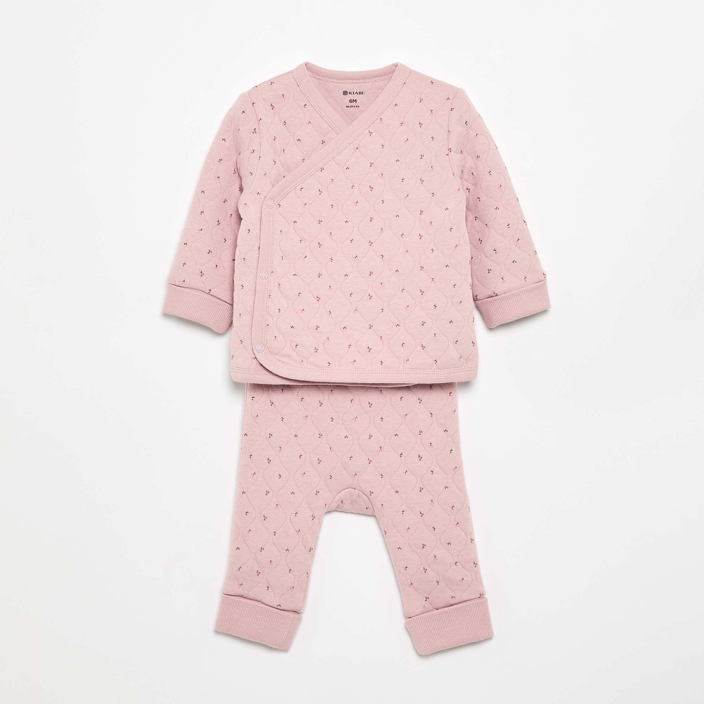 Adjustable Quilted 2-Piece Pyjamas PINK