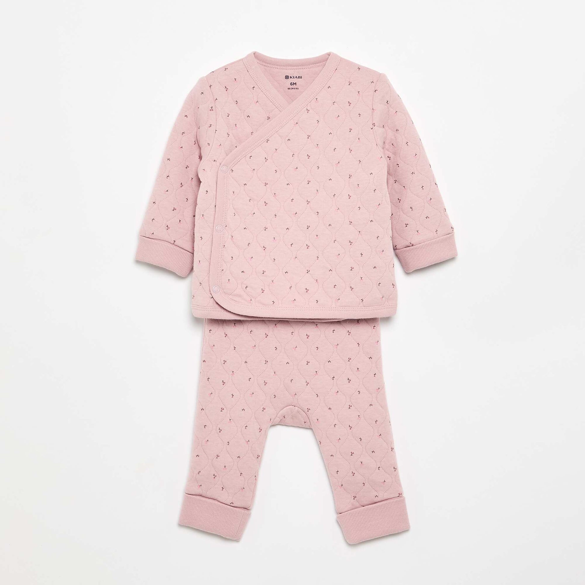 Adjustable Quilted 2-Piece Pyjamas PINK
