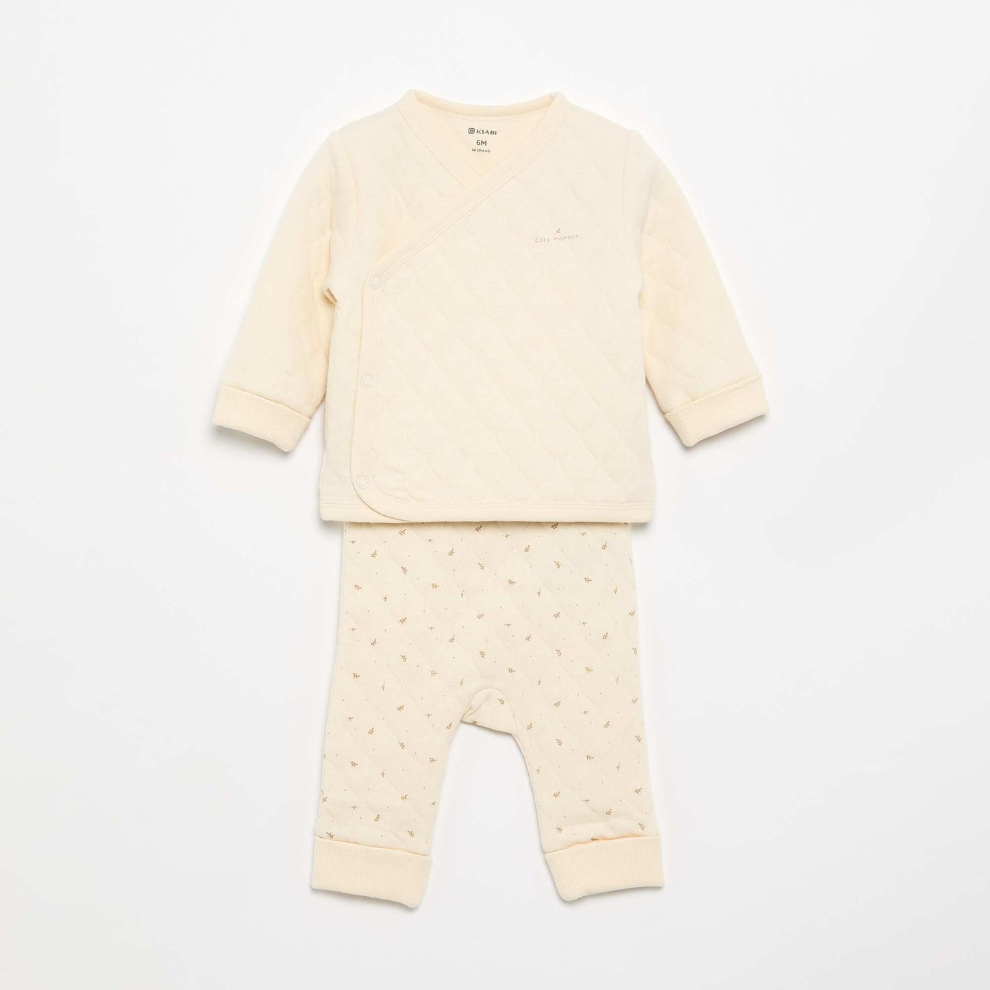 Adjustable Quilted 2-Piece Pyjamas WHITE